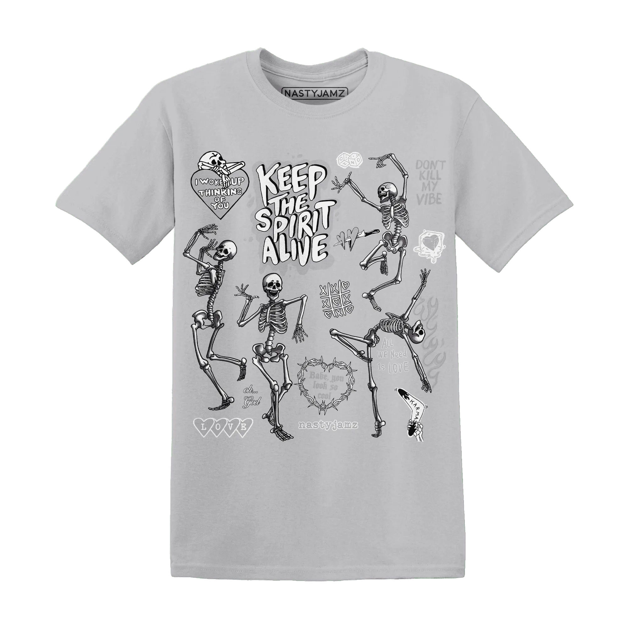 Cement-Grey-3s-NastyJamz-T-Shirt-Match-Keep-The-Spirit-Alive