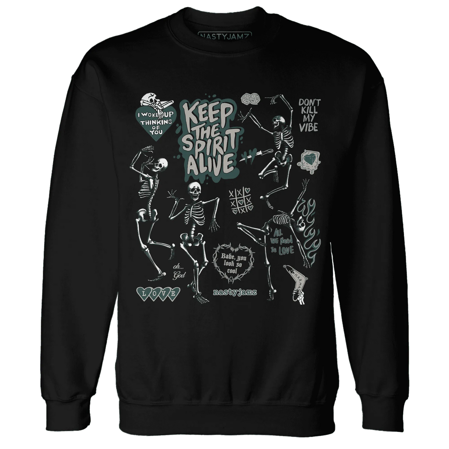 Oxidized-Green-4s-NastyJamz-Sweatshirt-Match-Keep-The-Spirit-Alive