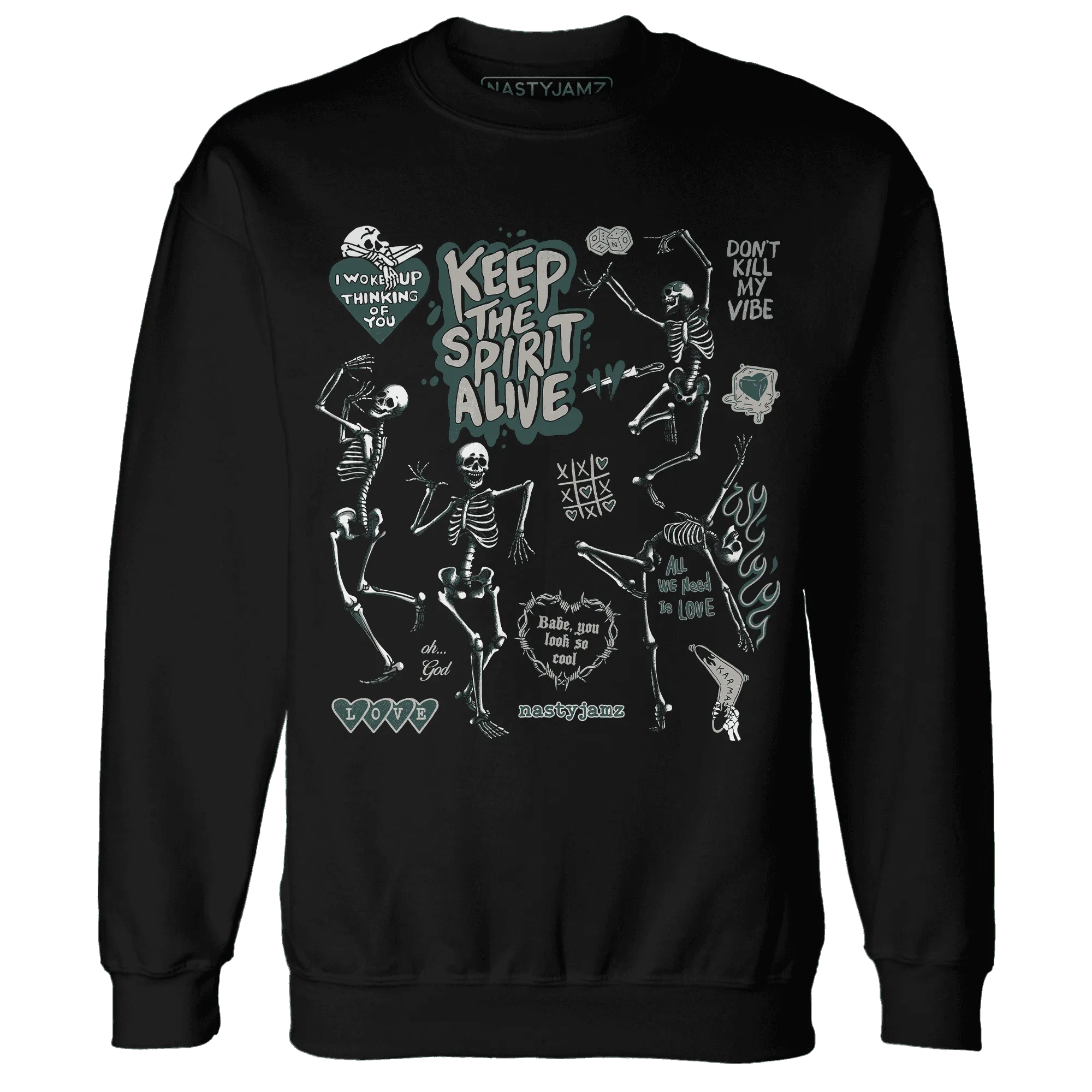 Oxidized-Green-4s-NastyJamz-Sweatshirt-Match-Keep-The-Spirit-Alive