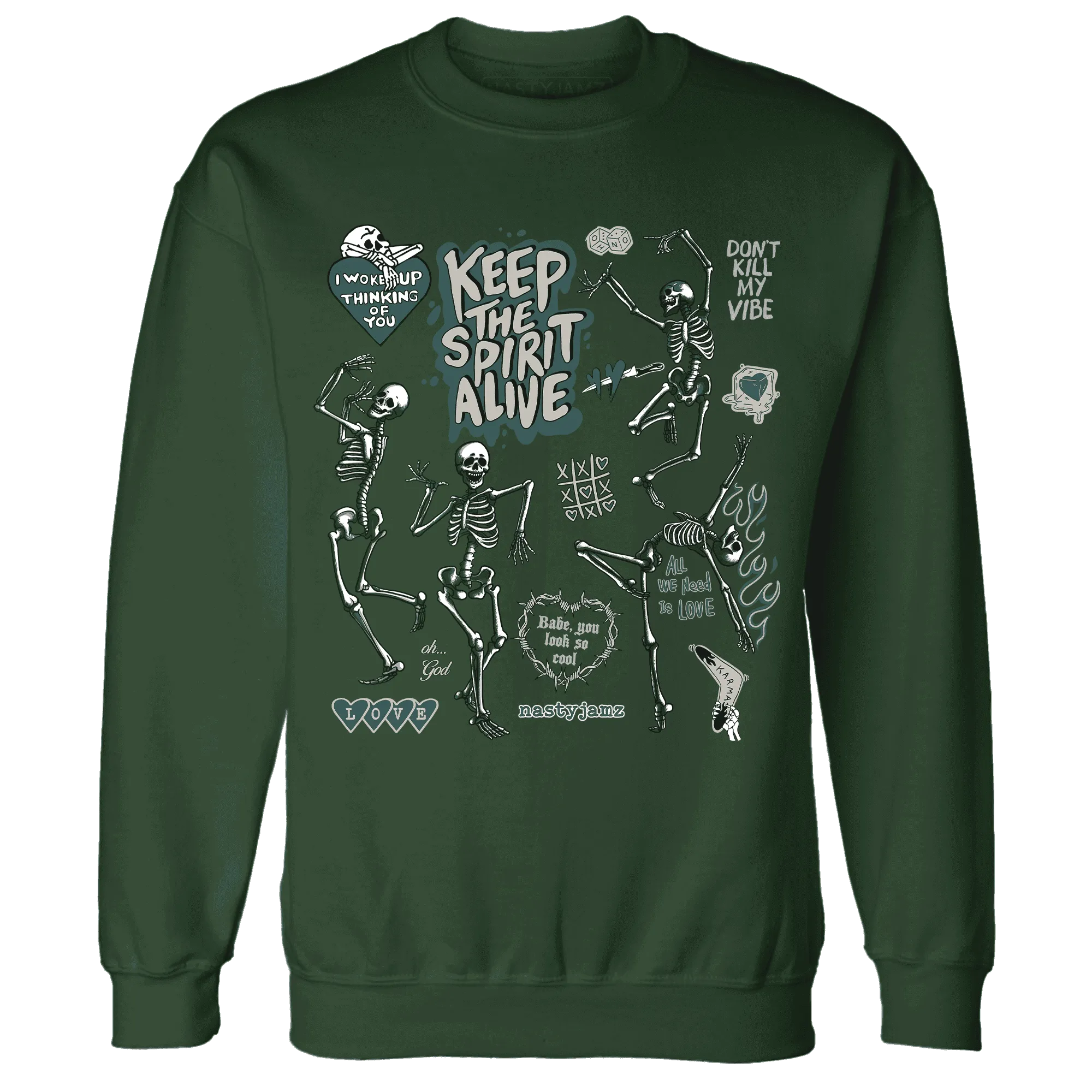 Oxidized-Green-4s-NastyJamz-Sweatshirt-Match-Keep-The-Spirit-Alive