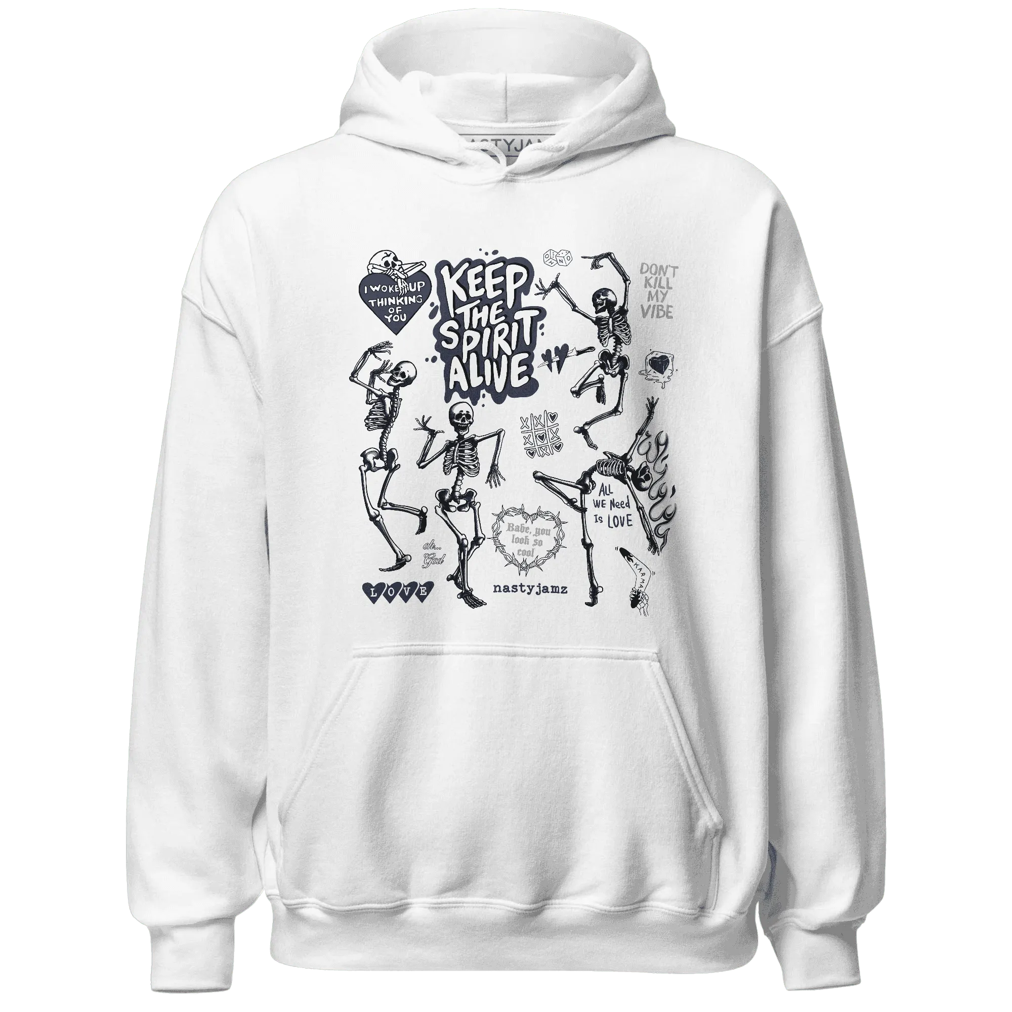 White-Navy-6s-NastyJamz-Hoodie-Match-Keep-The-Spirit-Alive