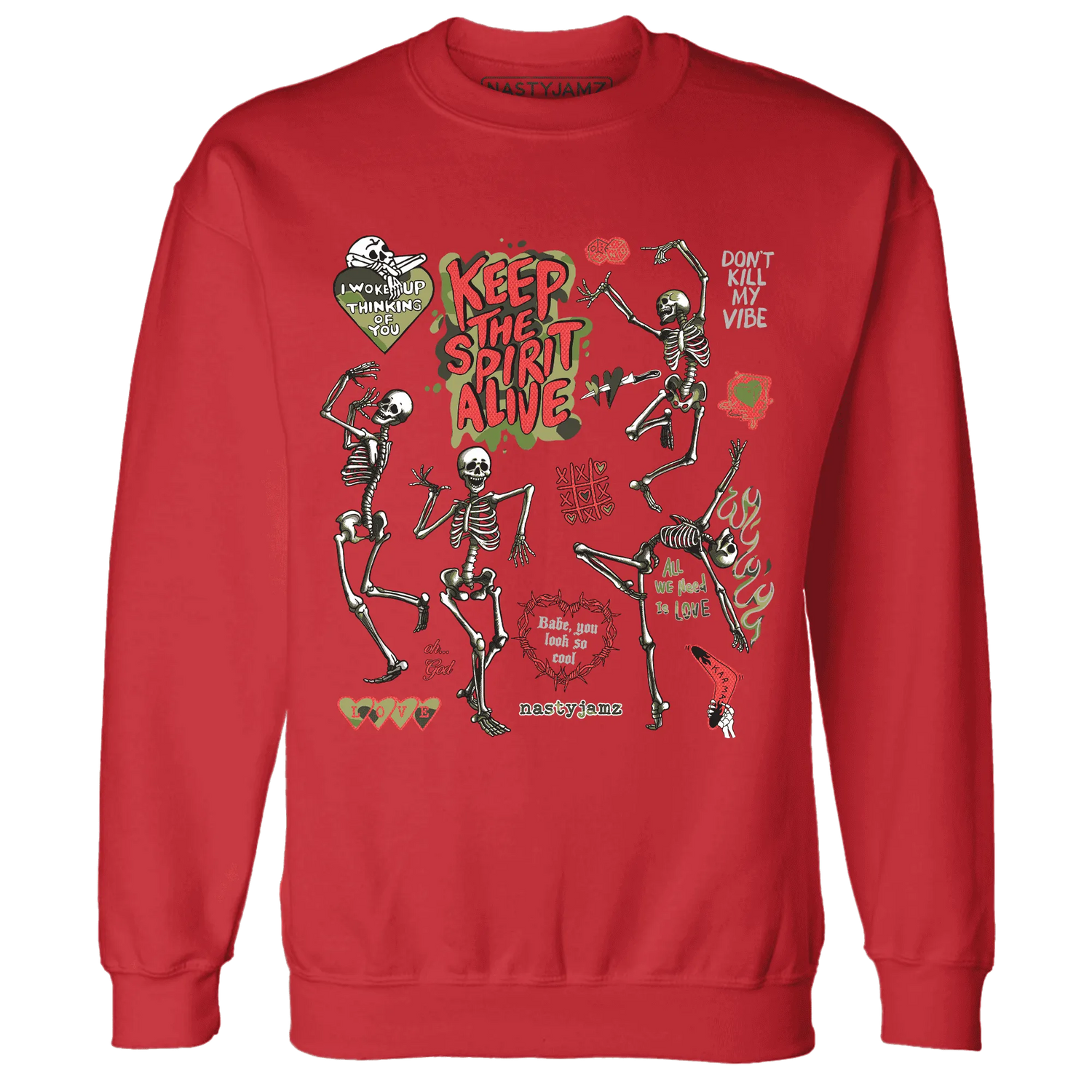 AM-90-Dark-Sage-Solar-Red-Sweatshirt-Match-Keep-The-Spirit-Alive