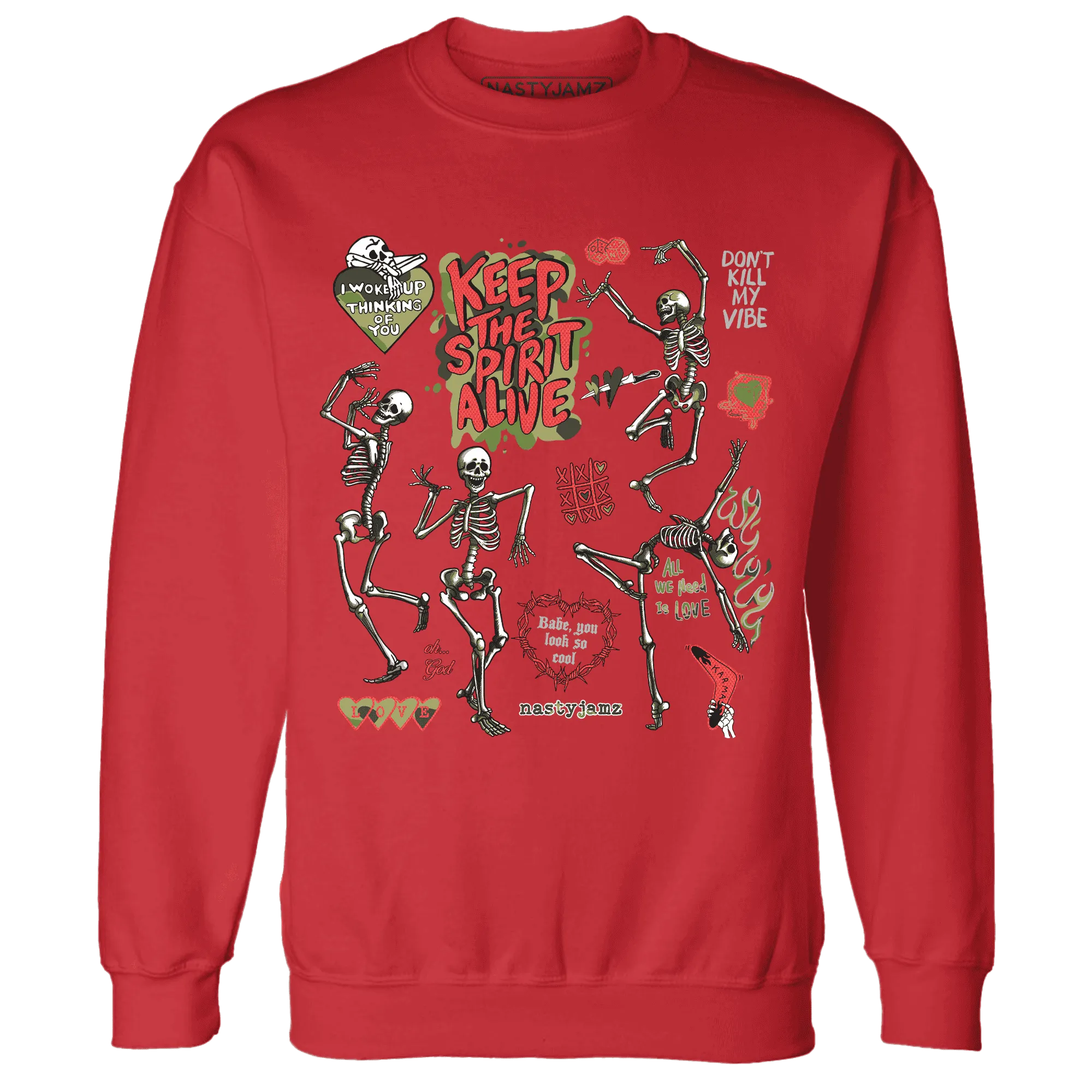 AM-90-Dark-Sage-Solar-Red-Sweatshirt-Match-Keep-The-Spirit-Alive