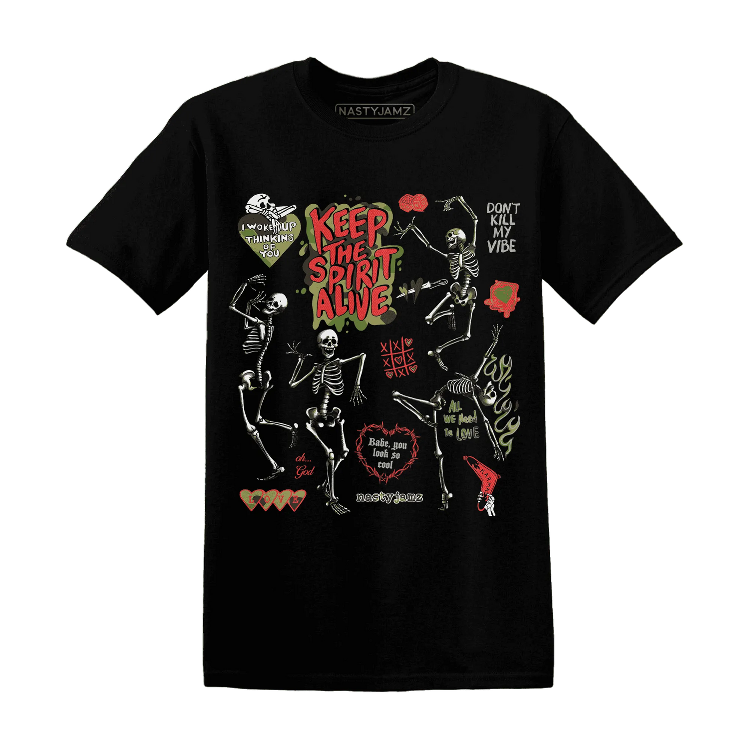 AM-90-Dark-Sage-Solar-Red-T-Shirt-Match-Keep-The-Spirit-Alive