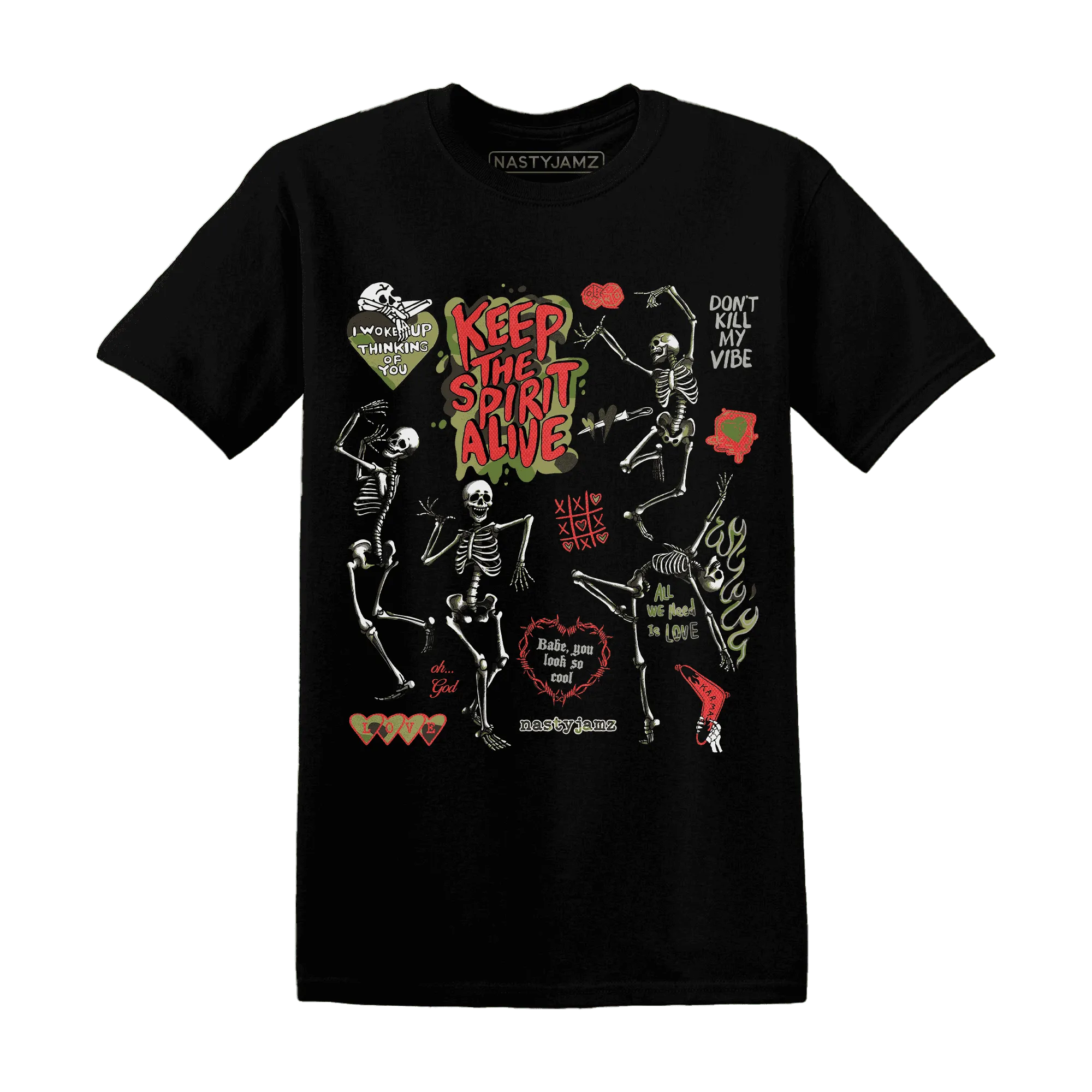 AM-90-Dark-Sage-Solar-Red-T-Shirt-Match-Keep-The-Spirit-Alive