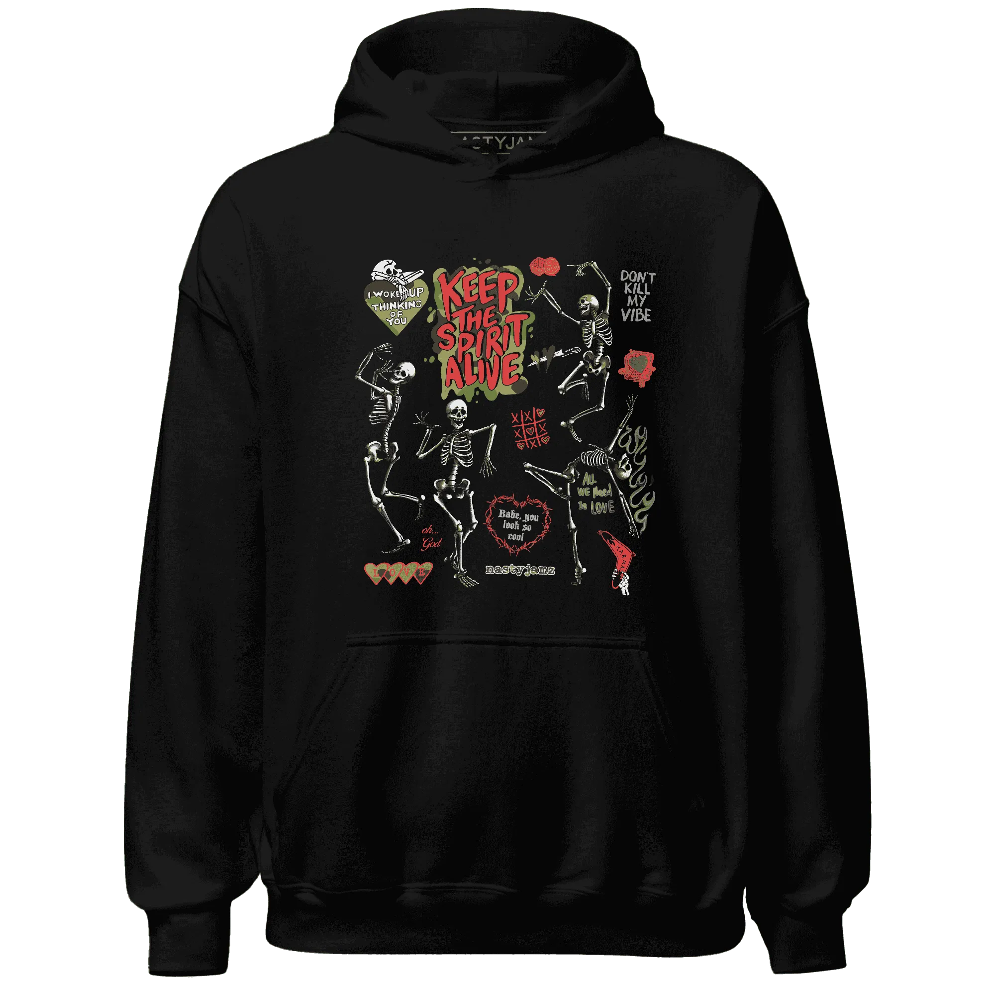 AM-90-Dark-Sage-Solar-Red-Hoodie-Match-Keep-The-Spirit-Alive