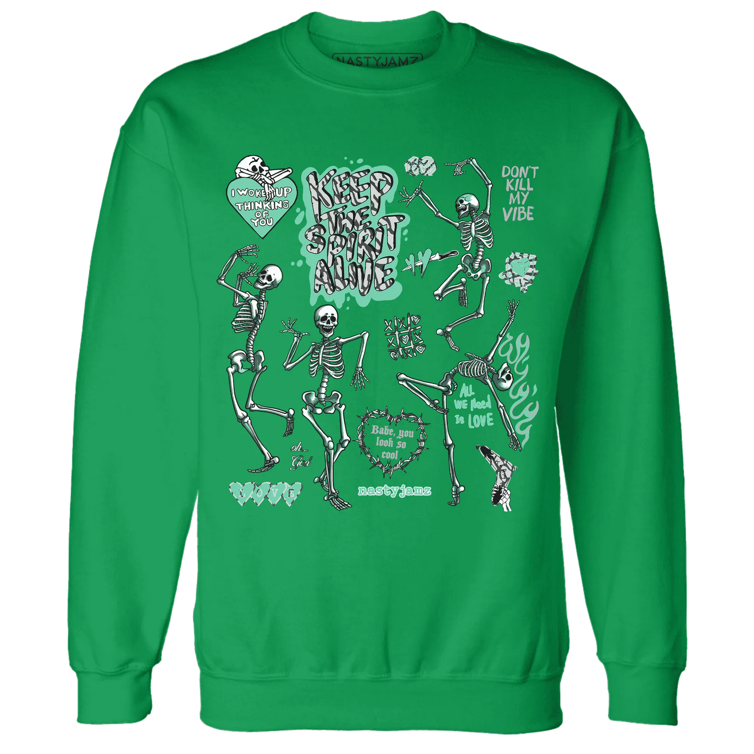 Green-Glow-3s-NastyJamz-Sweatshirt-Match-Keep-The-Spirit-Alive