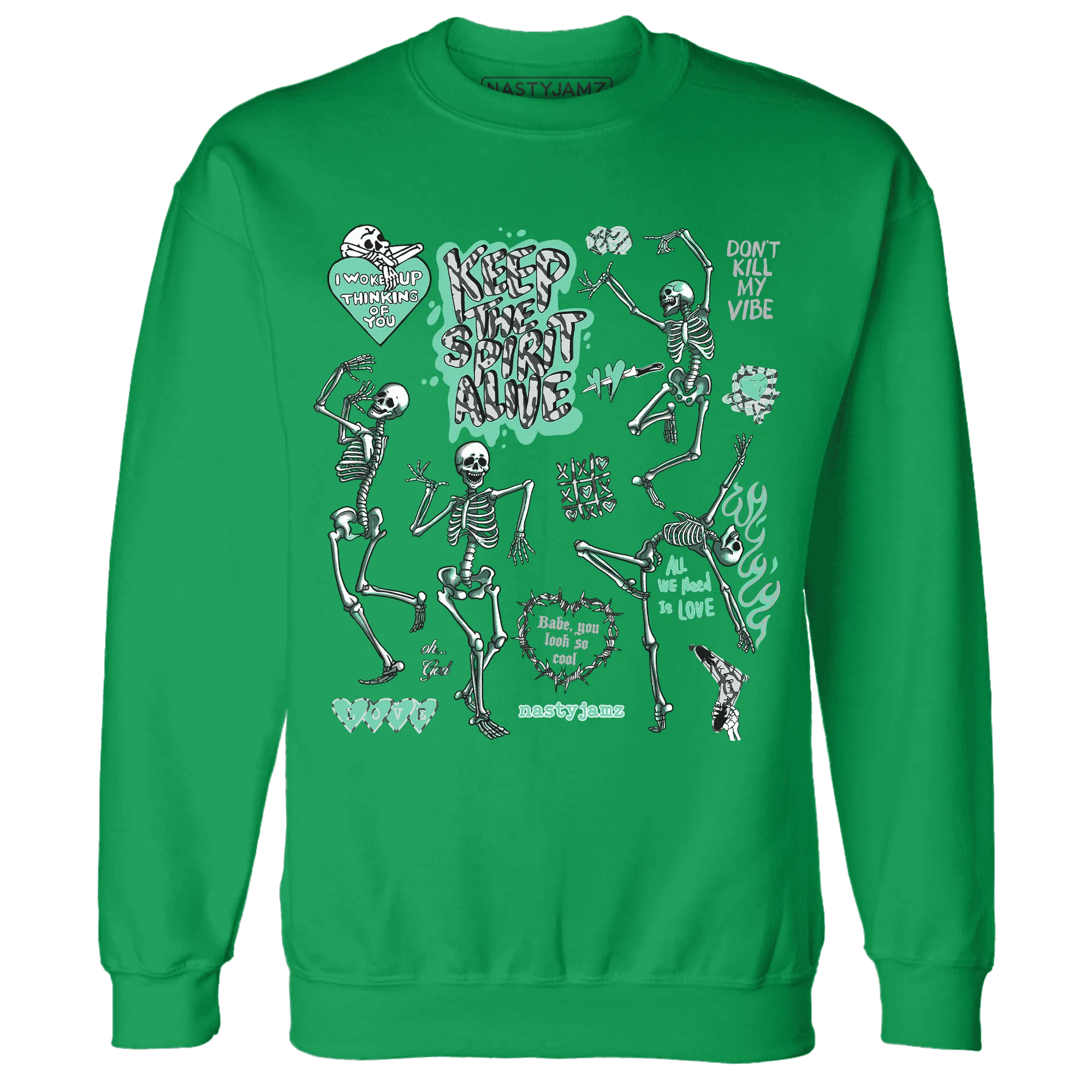 Green-Glow-3s-NastyJamz-Sweatshirt-Match-Keep-The-Spirit-Alive
