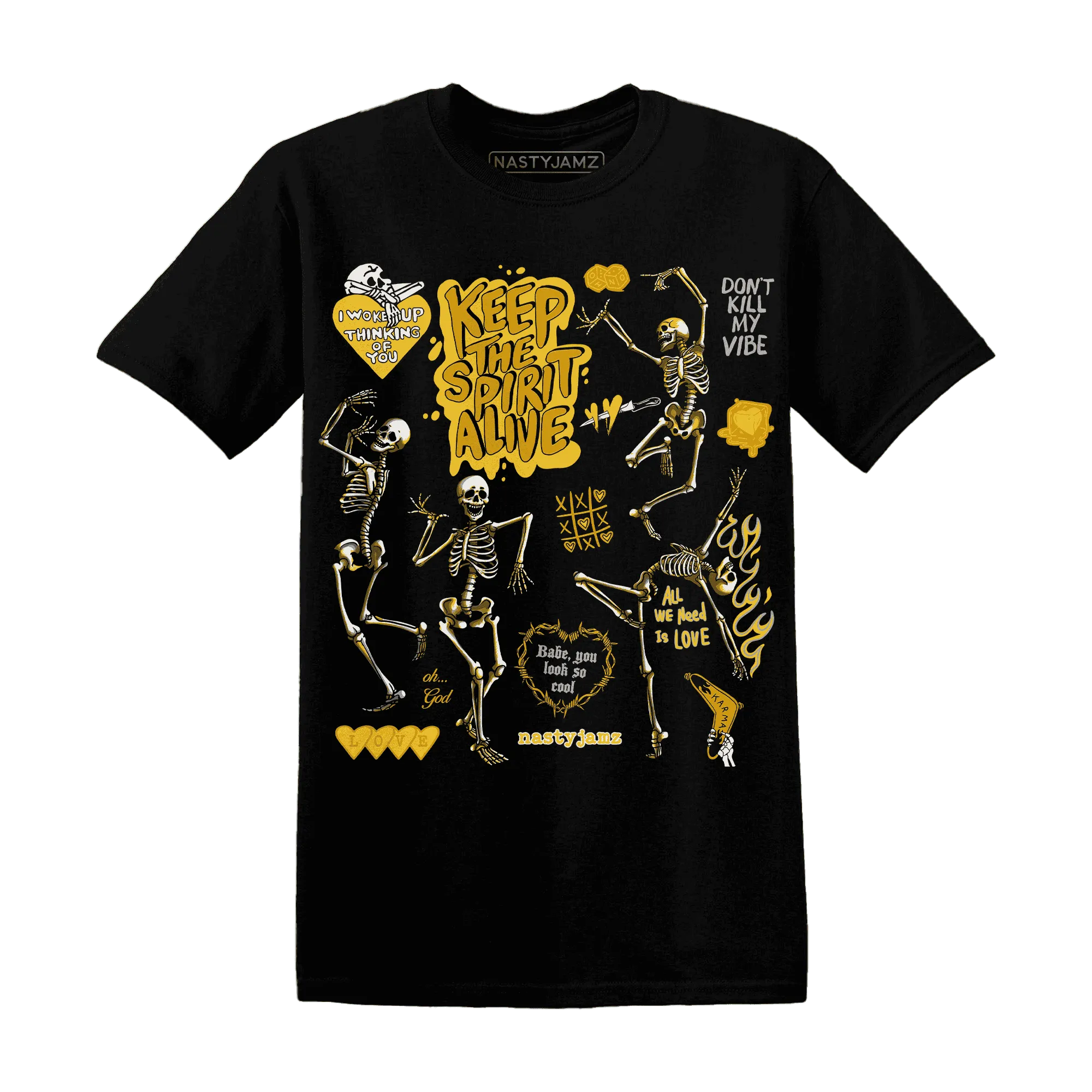 Yellow-Ochre-6s-NastyJamz-T-Shirt-Match-Keep-The-Spirit-Alive