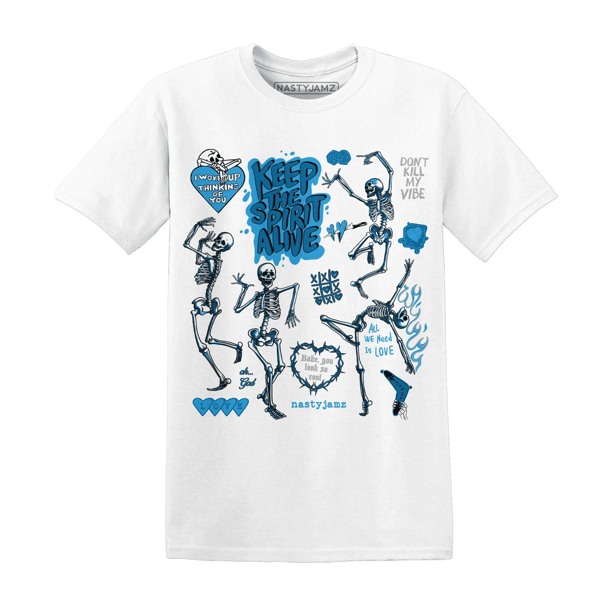 Powder-Blue-9s-NastyJamz-T-Shirt-Match-Keep-The-Spirit-Alive