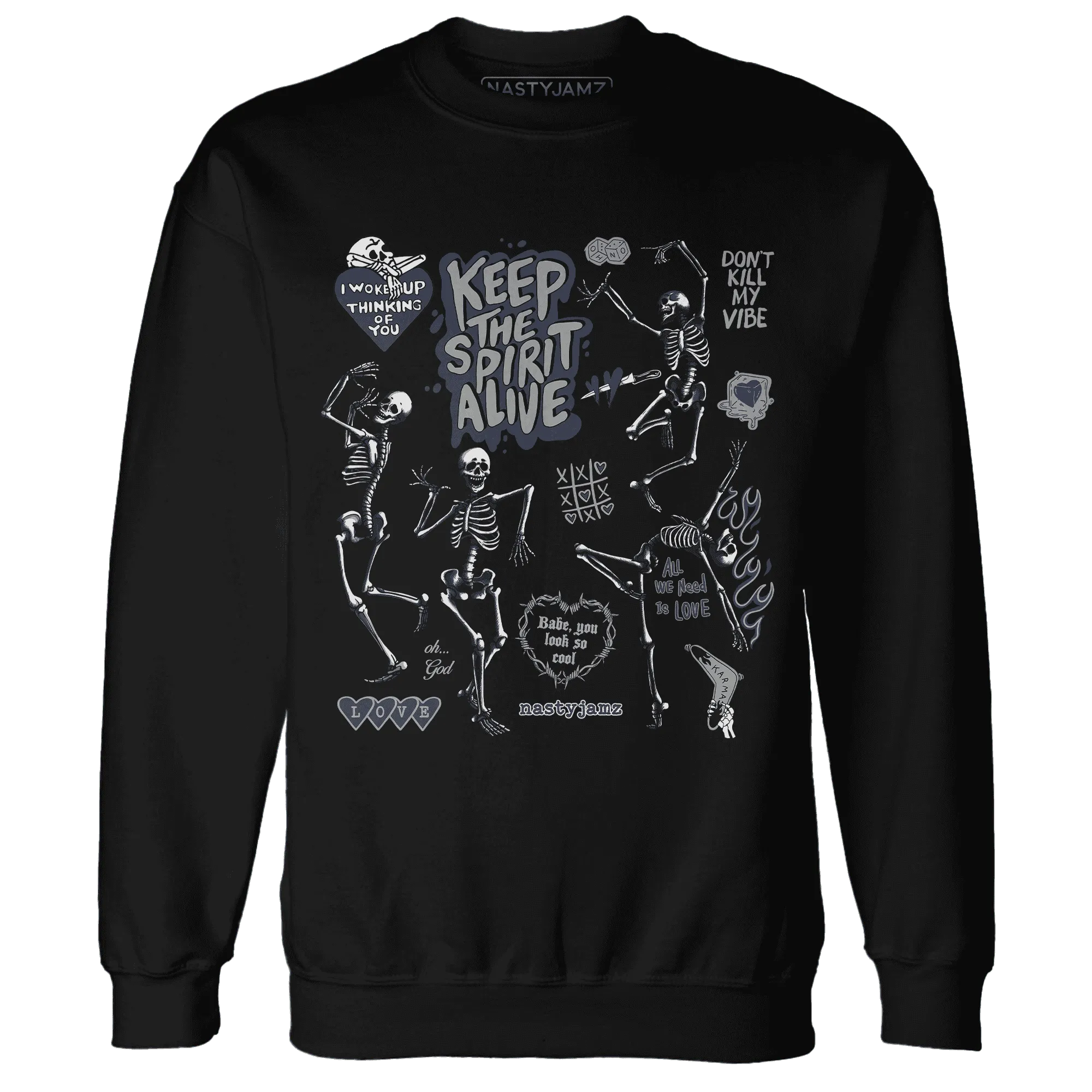 VaporMax-Plus-Midnight-Navy-White-Metallic-Silver-Sweatshirt-Match-Keep-The-Spirit-Alive