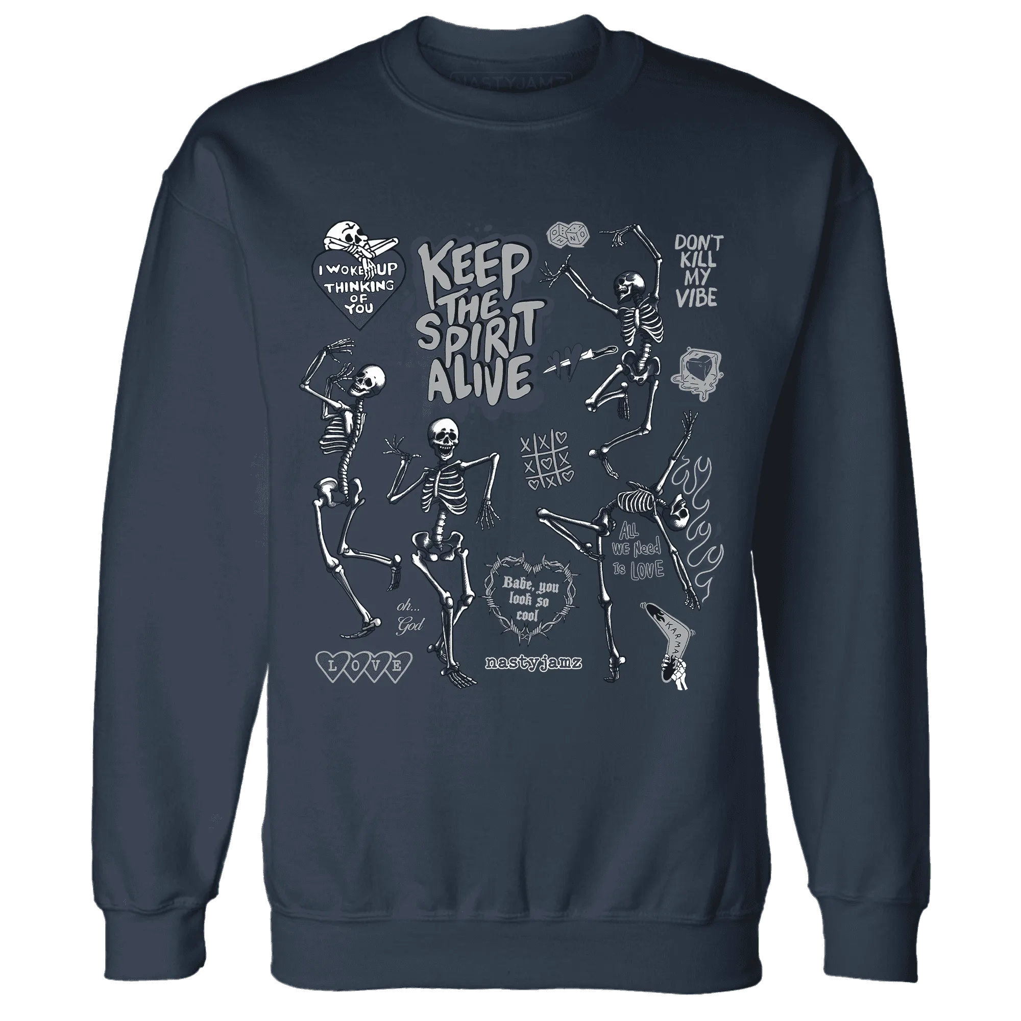 VaporMax-Plus-Midnight-Navy-White-Metallic-Silver-Sweatshirt-Match-Keep-The-Spirit-Alive