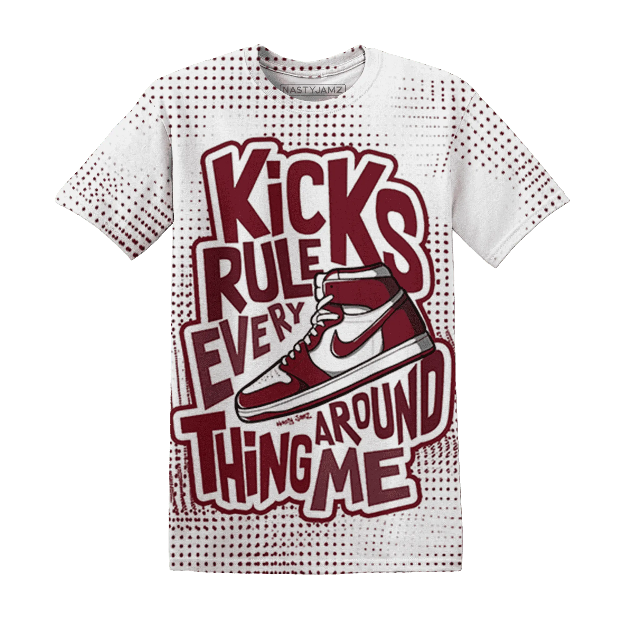 High-White-Team-Red-1s-T-Shirt-Match-Kicks-Rule