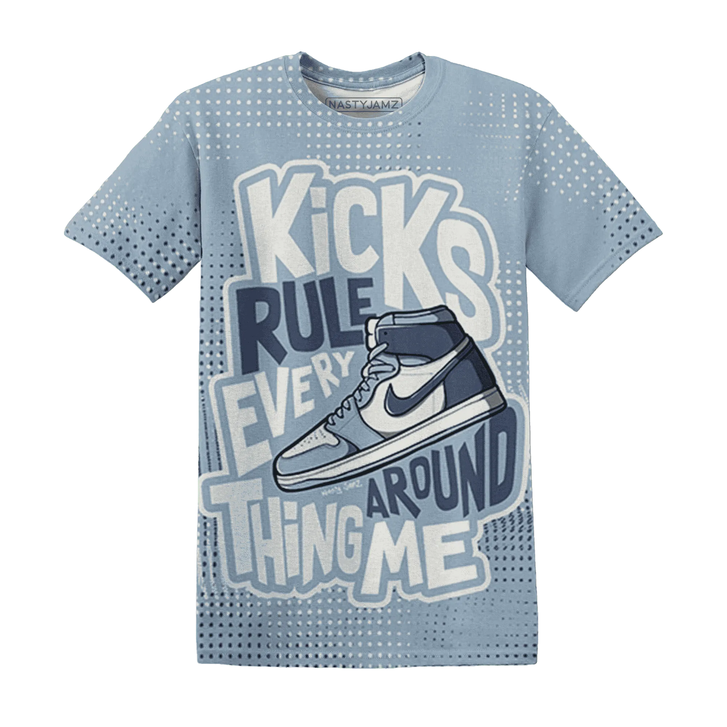 Mid-Diffused-Blue-Grey-1s-T-Shirt-Match-Kicks-Rule