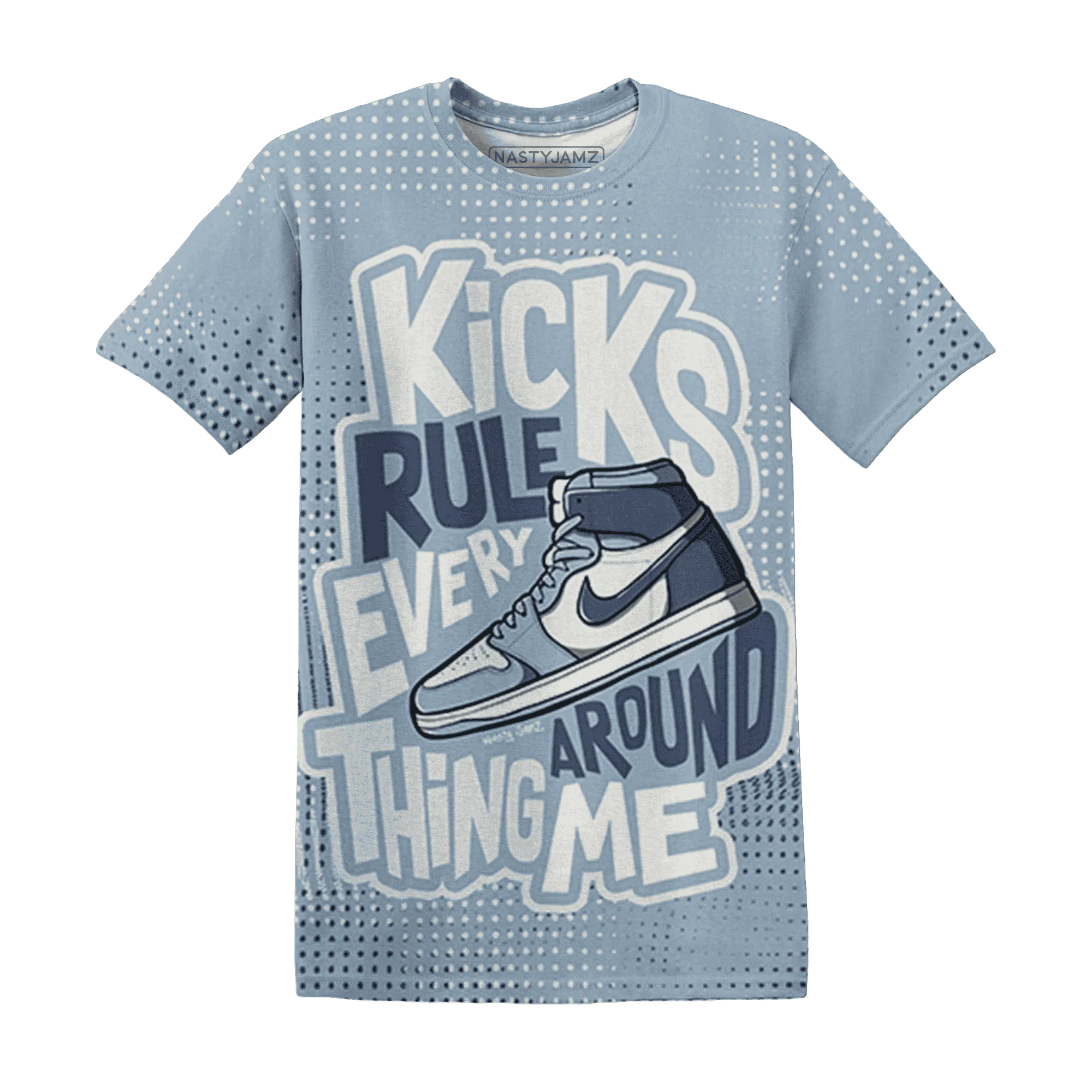 Mid-Diffused-Blue-Grey-1s-T-Shirt-Match-Kicks-Rule