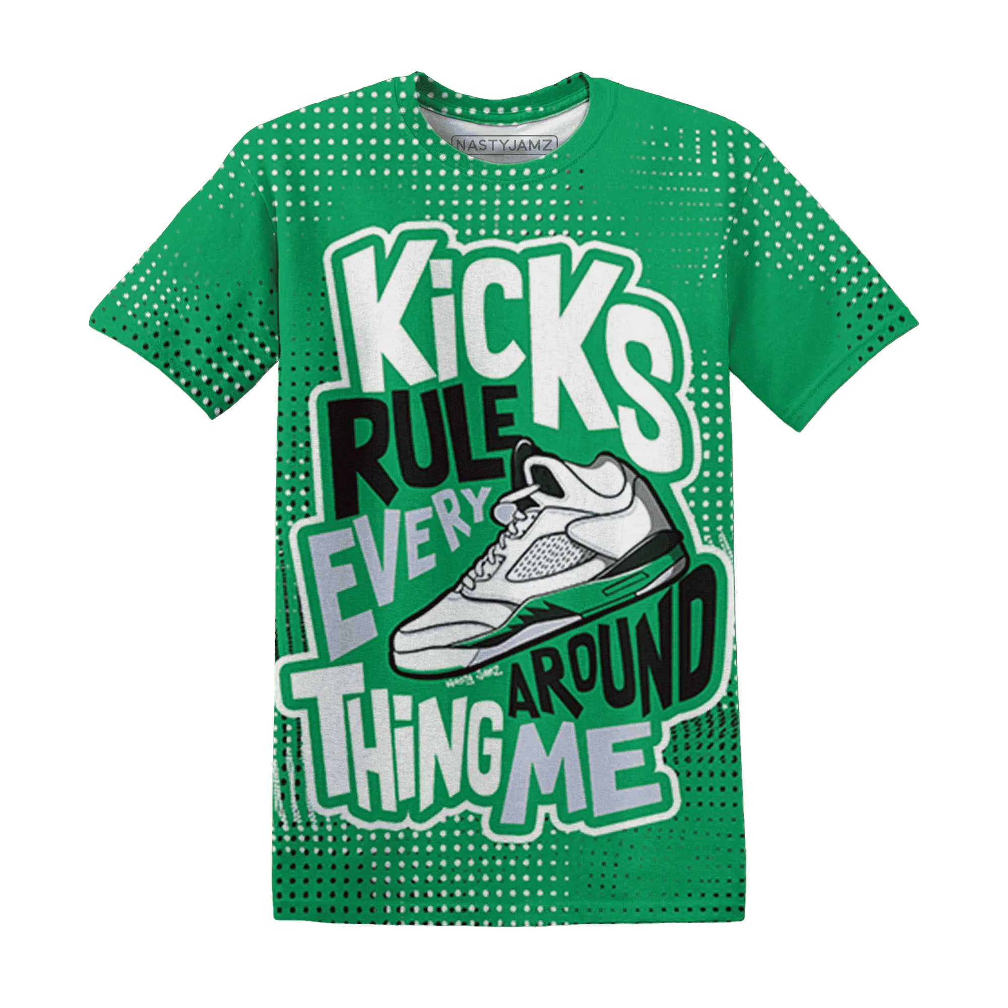Lucky-Green-5s-T-Shirt-Match-Kicks-Rule