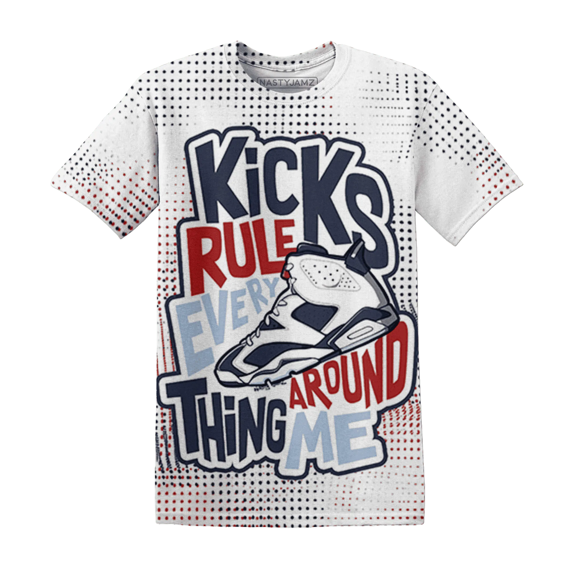 White-Navy-6s-T-Shirt-Match-Kicks-Rule-3D