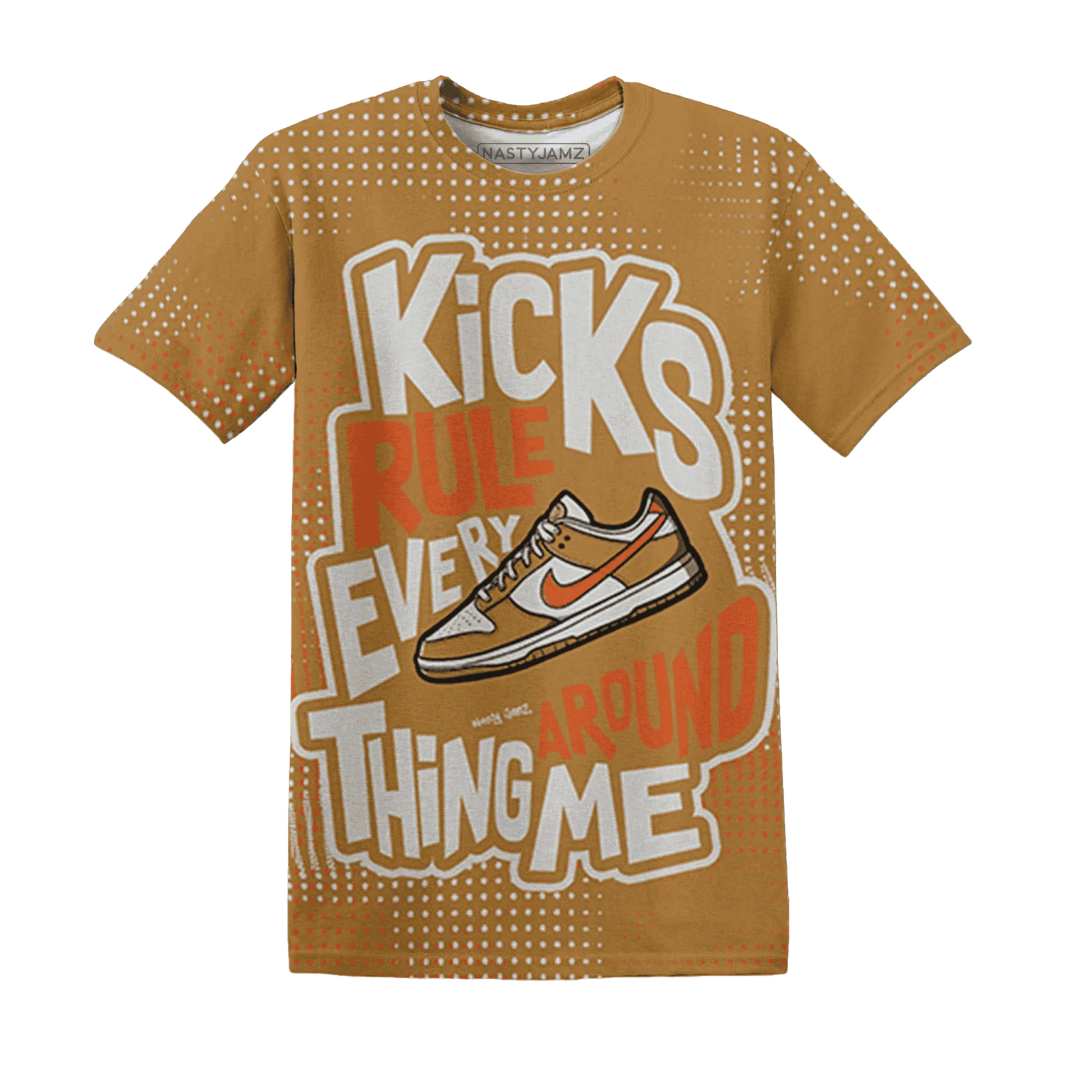 Dunk-Low-Retro-Wheat-Orange-NastyJamz-T-Shirt-Match-Kicks-Rule-3D