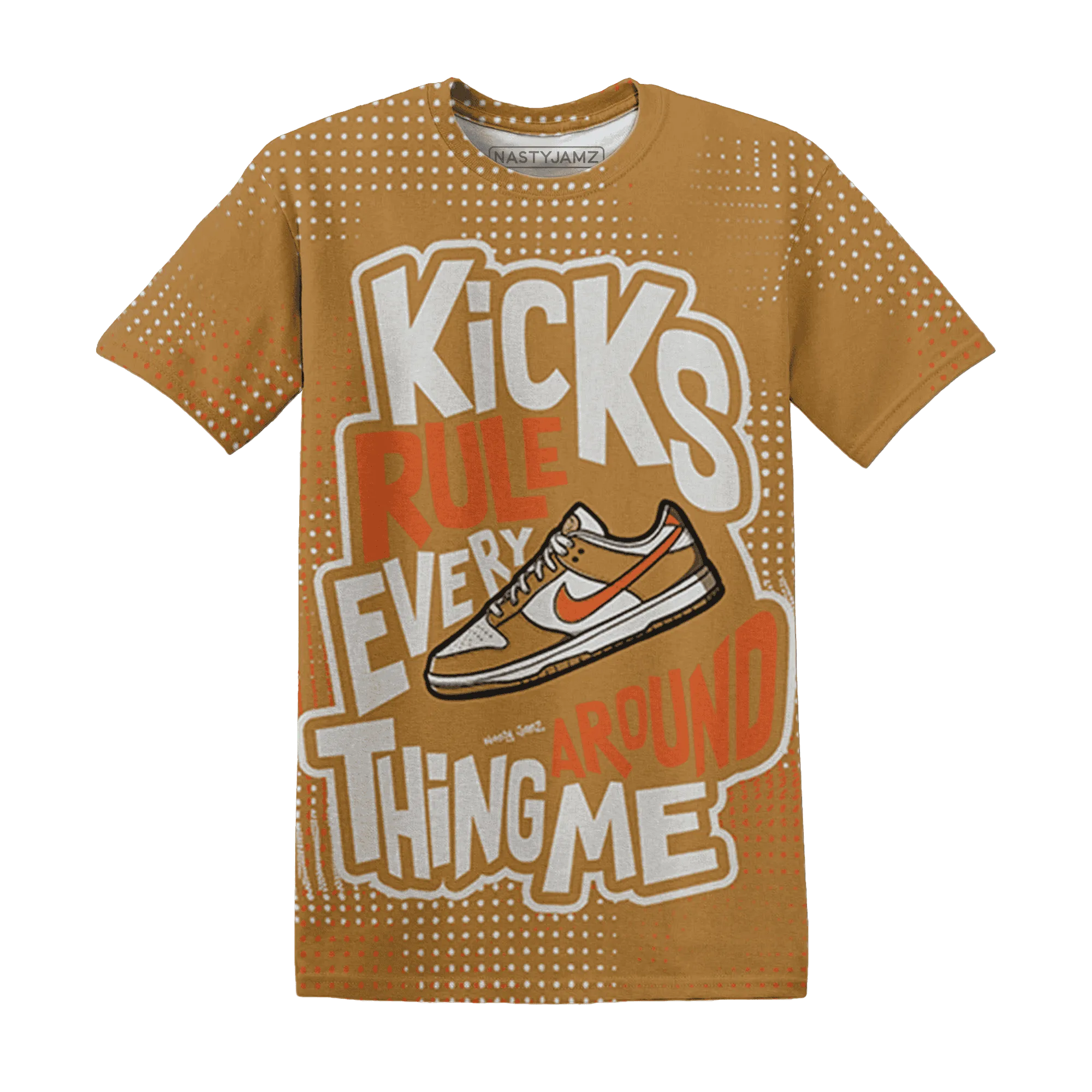 Dunk-Low-Retro-Wheat-Orange-NastyJamz-T-Shirt-Match-Kicks-Rule-3D