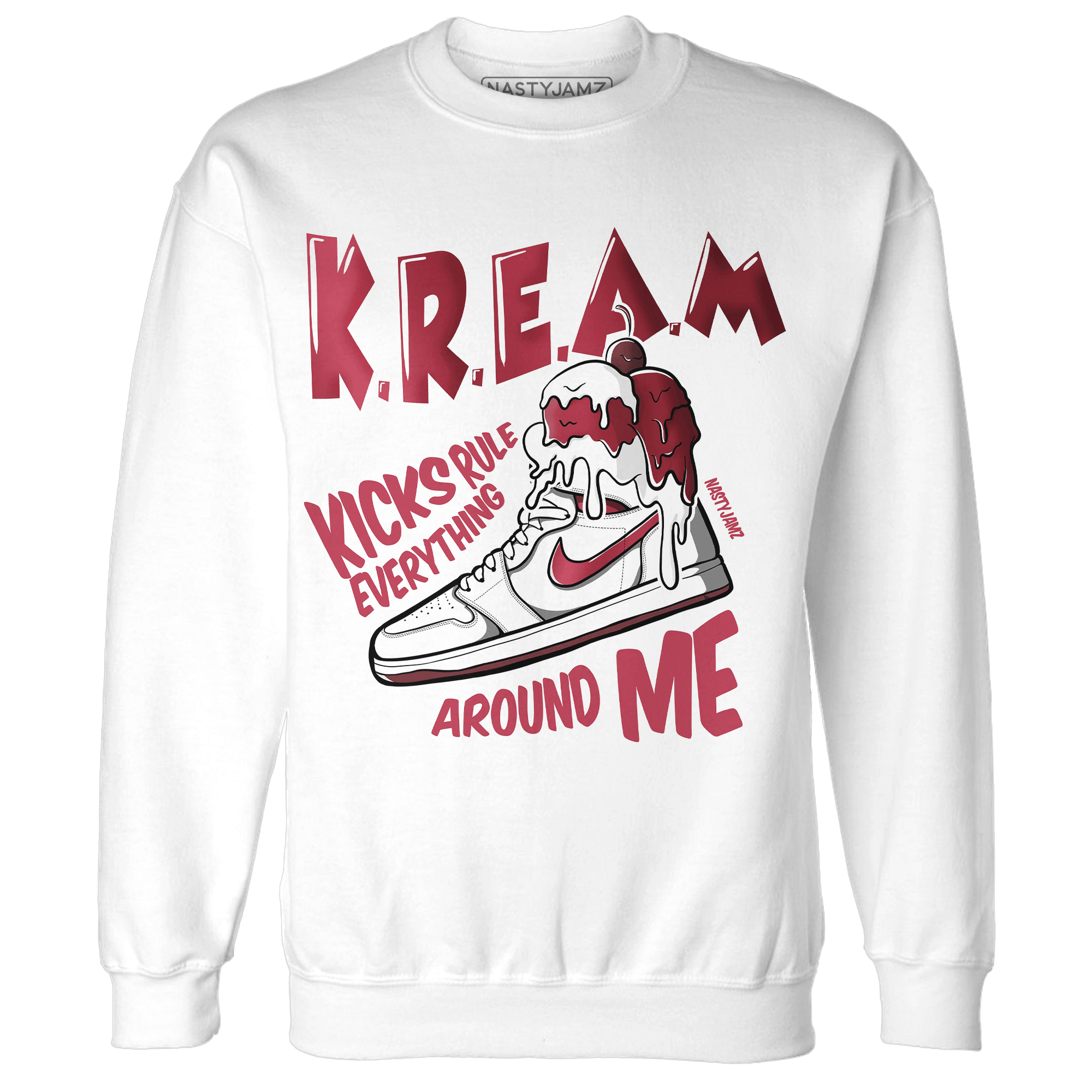 High 85 Metallic Burgundy 1s Sweatshirt Match Kream Sneaker - NastyJamz