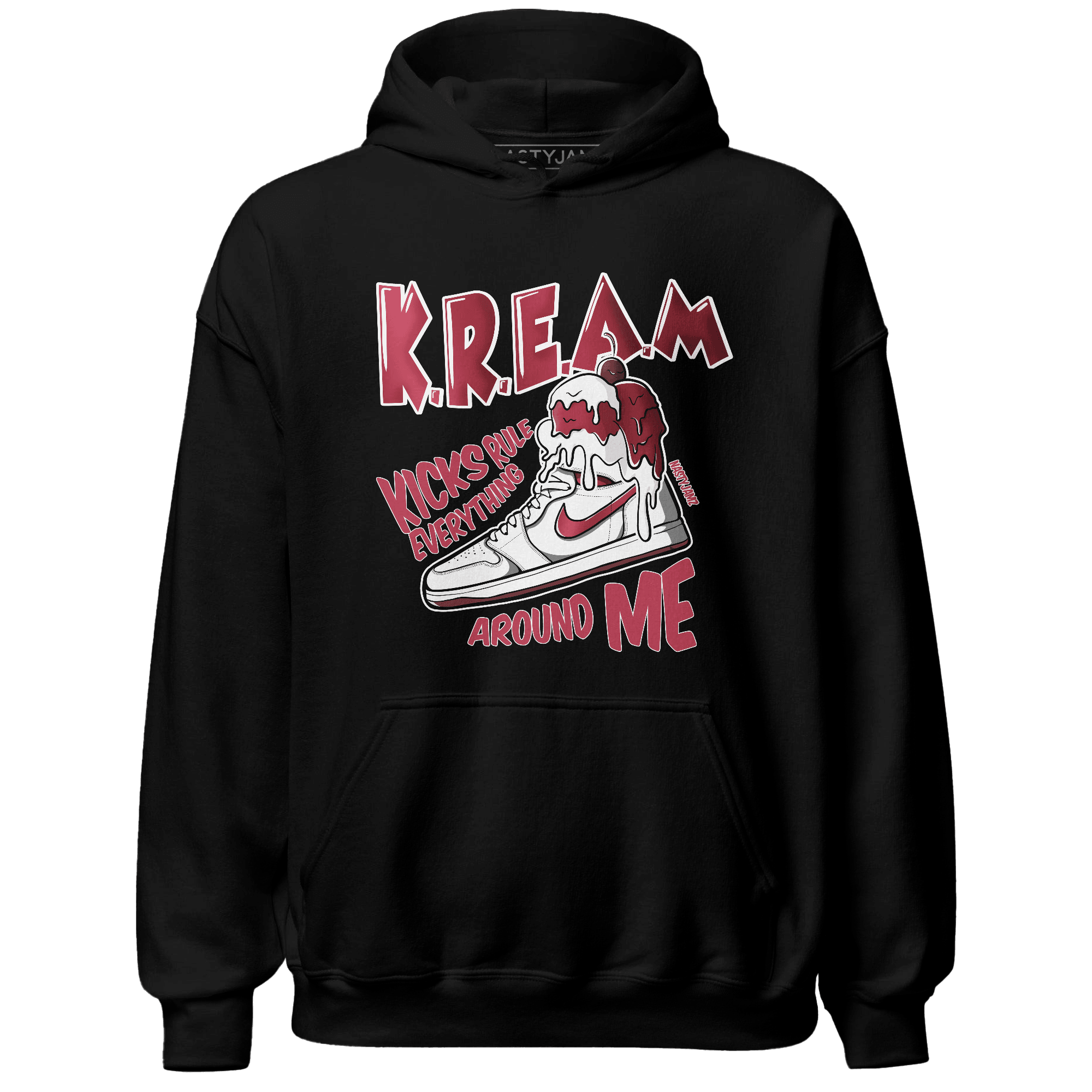 High 85 Metallic Burgundy 1s Hoodie Match Kream Sneaker - NastyJamz