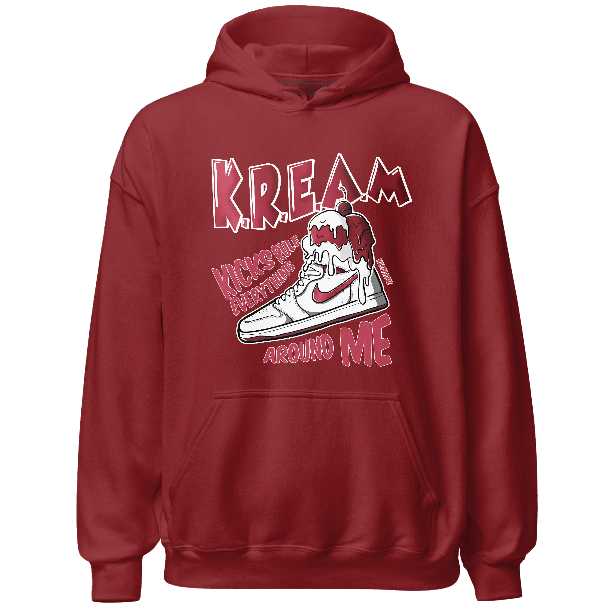 High 85 Metallic Burgundy 1s Hoodie Match Kream Sneaker - NastyJamz