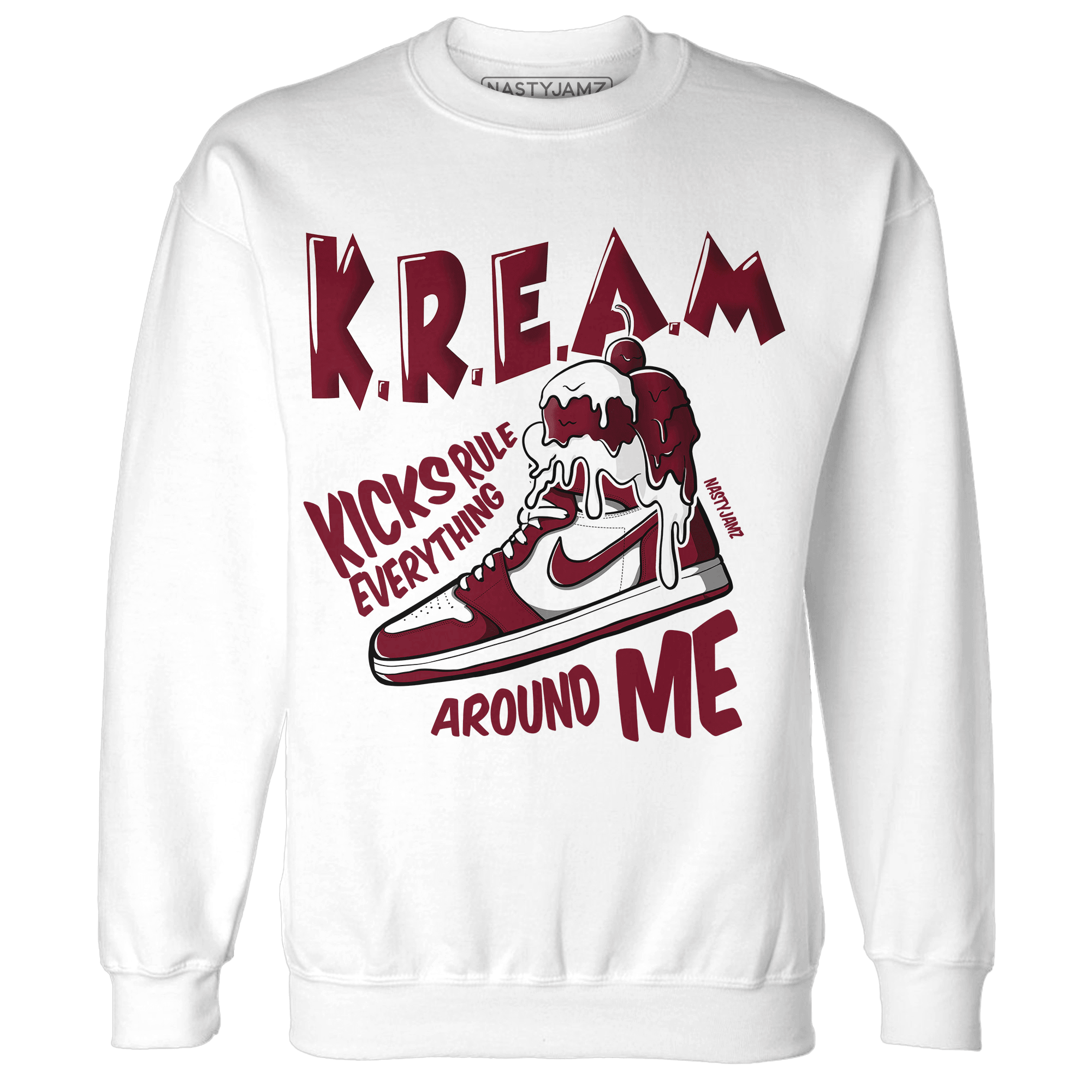 High White Team Red 1s Sweatshirt Match Kream Sneaker - NastyJamz