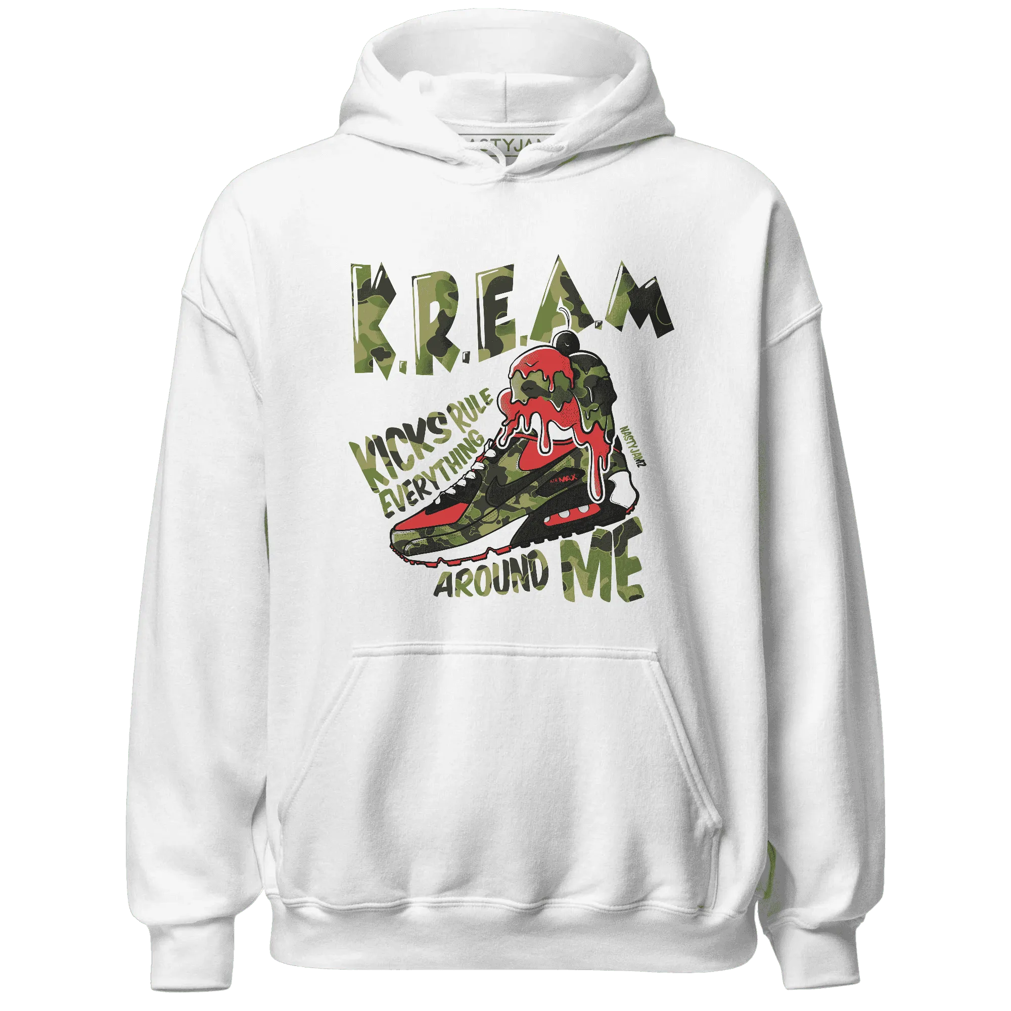 AM-90-Dark-Sage-Solar-Red-Hoodie-Match-Kream-Sneaker