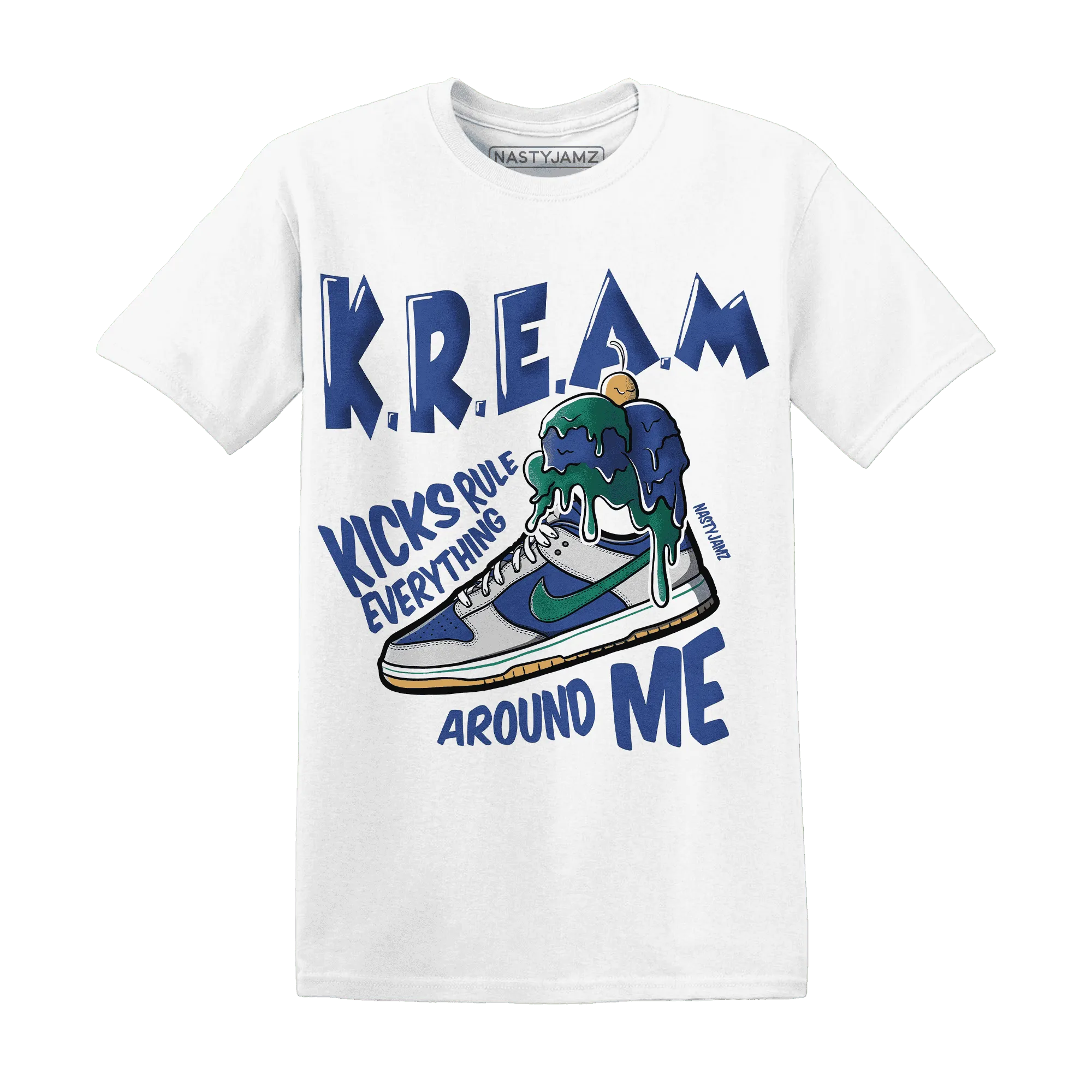 Dunk-Hyper-Royal-Malachite-T-Shirt-Match-Kream-Sneaker