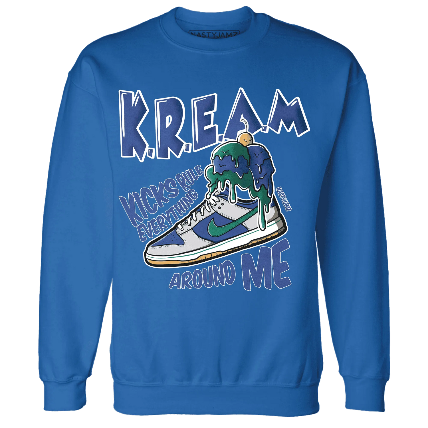 Dunk-Hyper-Royal-Malachite-Sweatshirt-Match-Kream-Sneaker