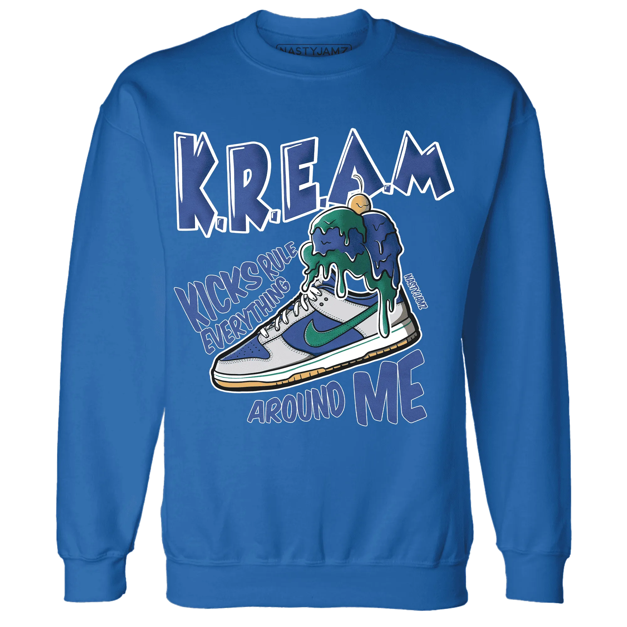Dunk-Hyper-Royal-Malachite-Sweatshirt-Match-Kream-Sneaker
