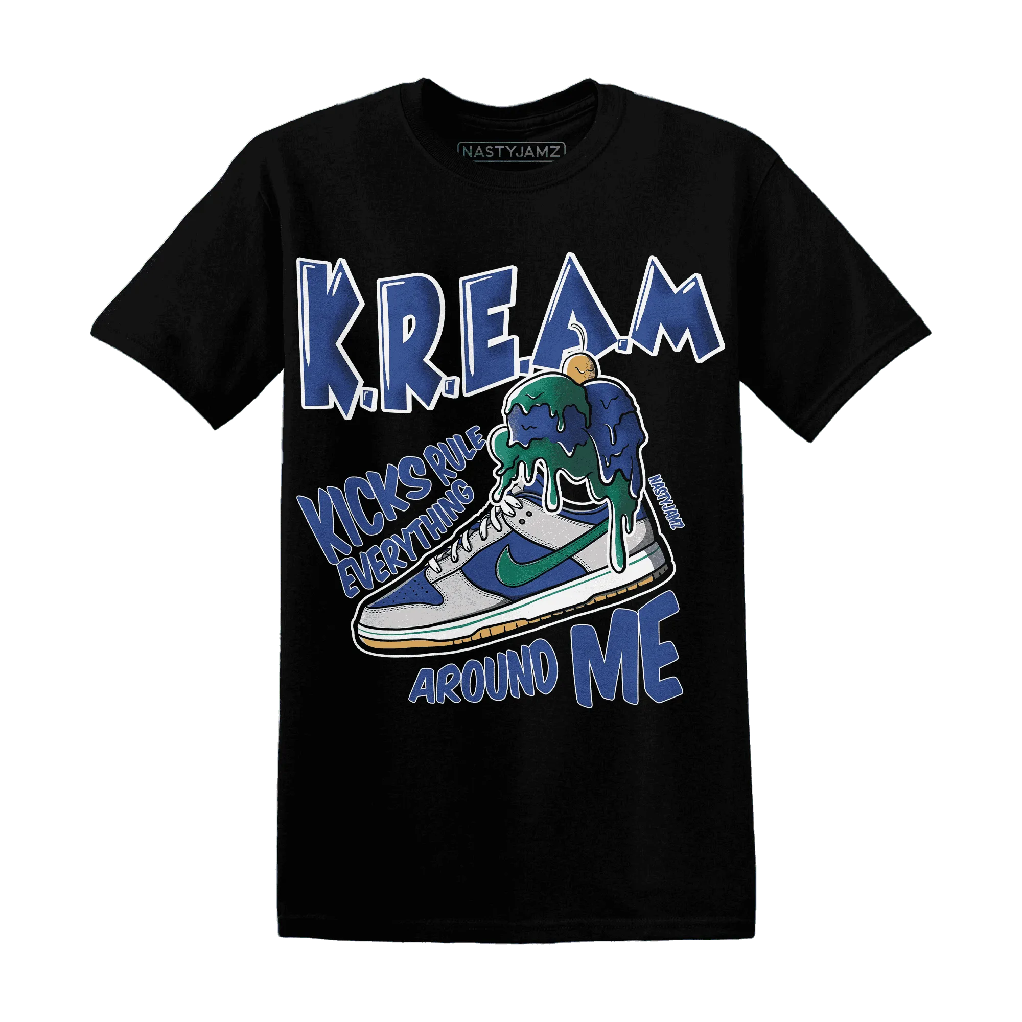 Dunk-Hyper-Royal-Malachite-T-Shirt-Match-Kream-Sneaker