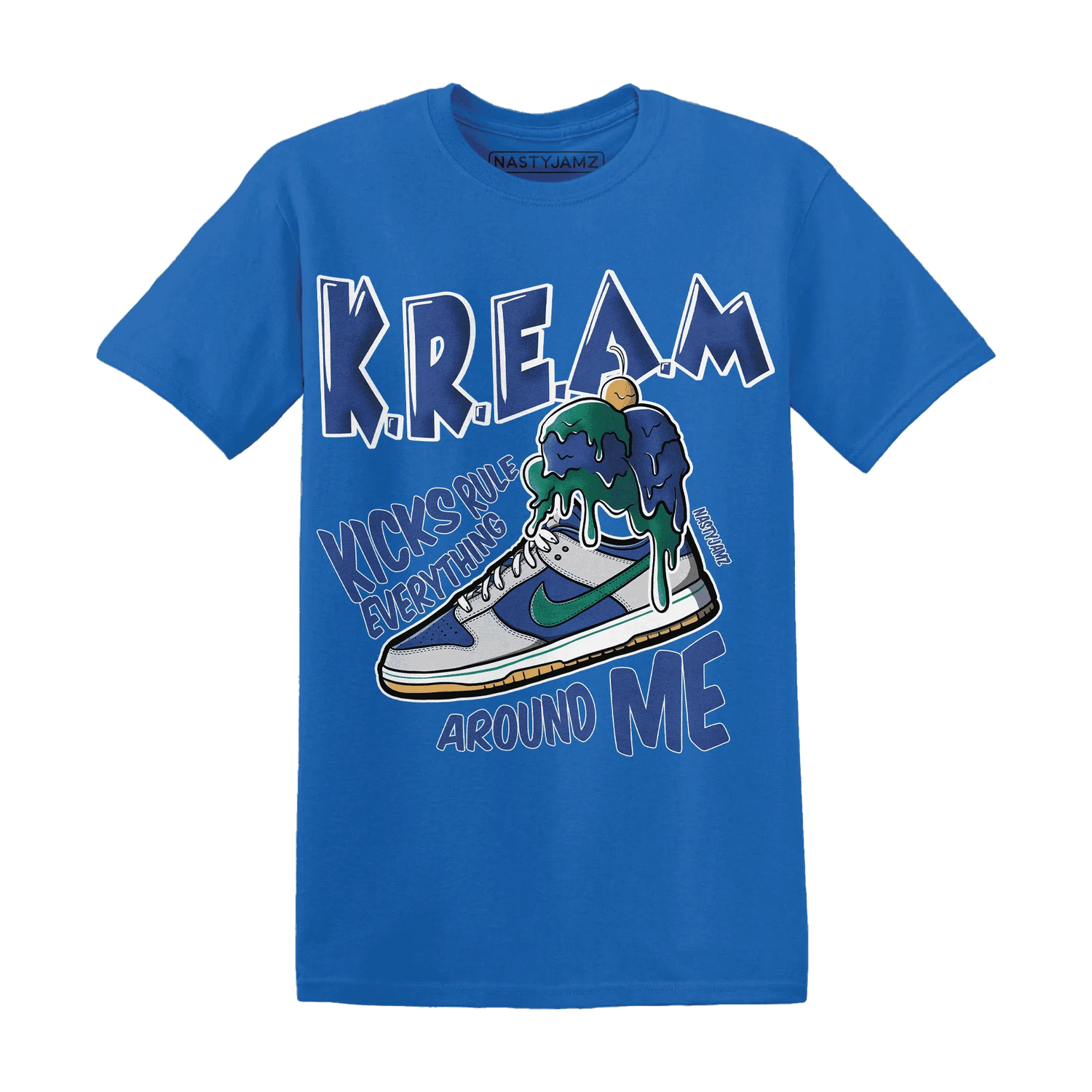 Dunk-Hyper-Royal-Malachite-T-Shirt-Match-Kream-Sneaker