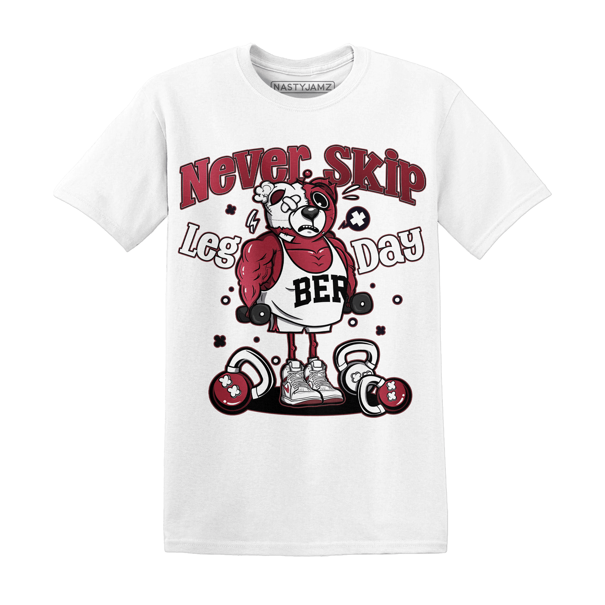 High 85 Metallic Burgundy 1s T Shirt Match Leg Day BER - NastyJamz