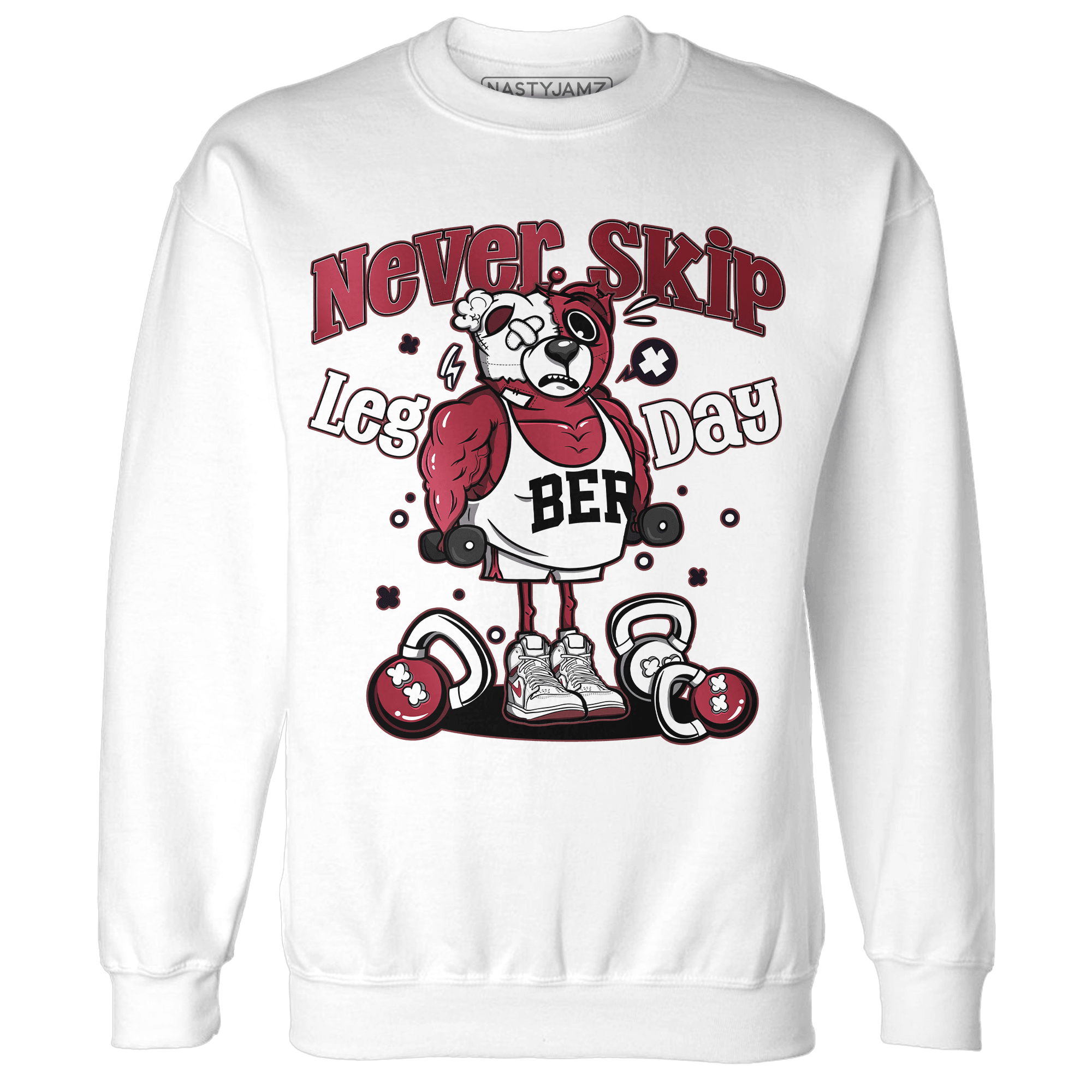 High 85 Metallic Burgundy 1s Sweatshirt Match Leg Day BER - NastyJamz