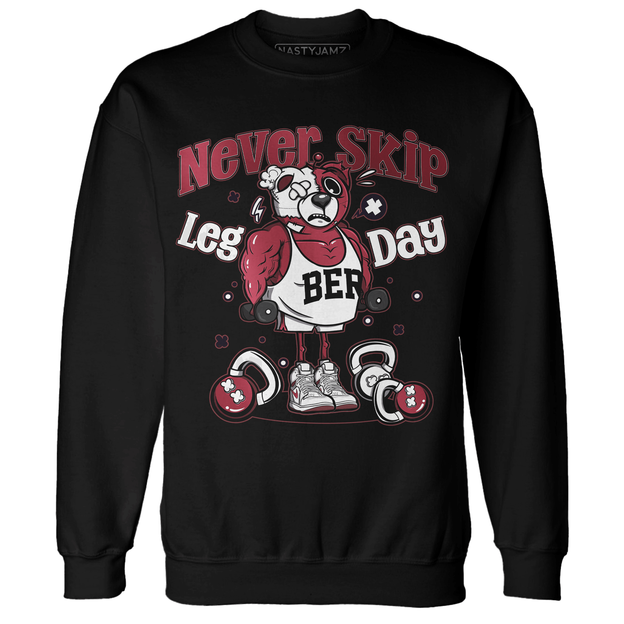 High 85 Metallic Burgundy 1s Sweatshirt Match Leg Day BER - NastyJamz