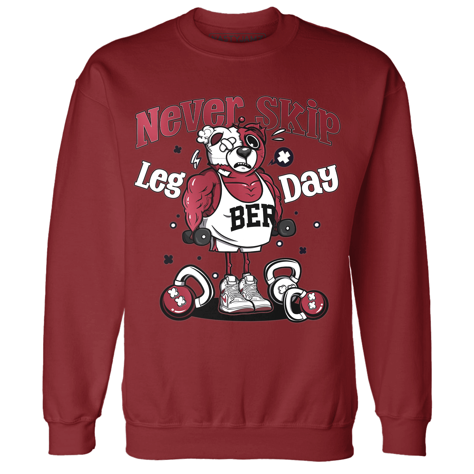 High 85 Metallic Burgundy 1s Sweatshirt Match Leg Day BER - NastyJamz