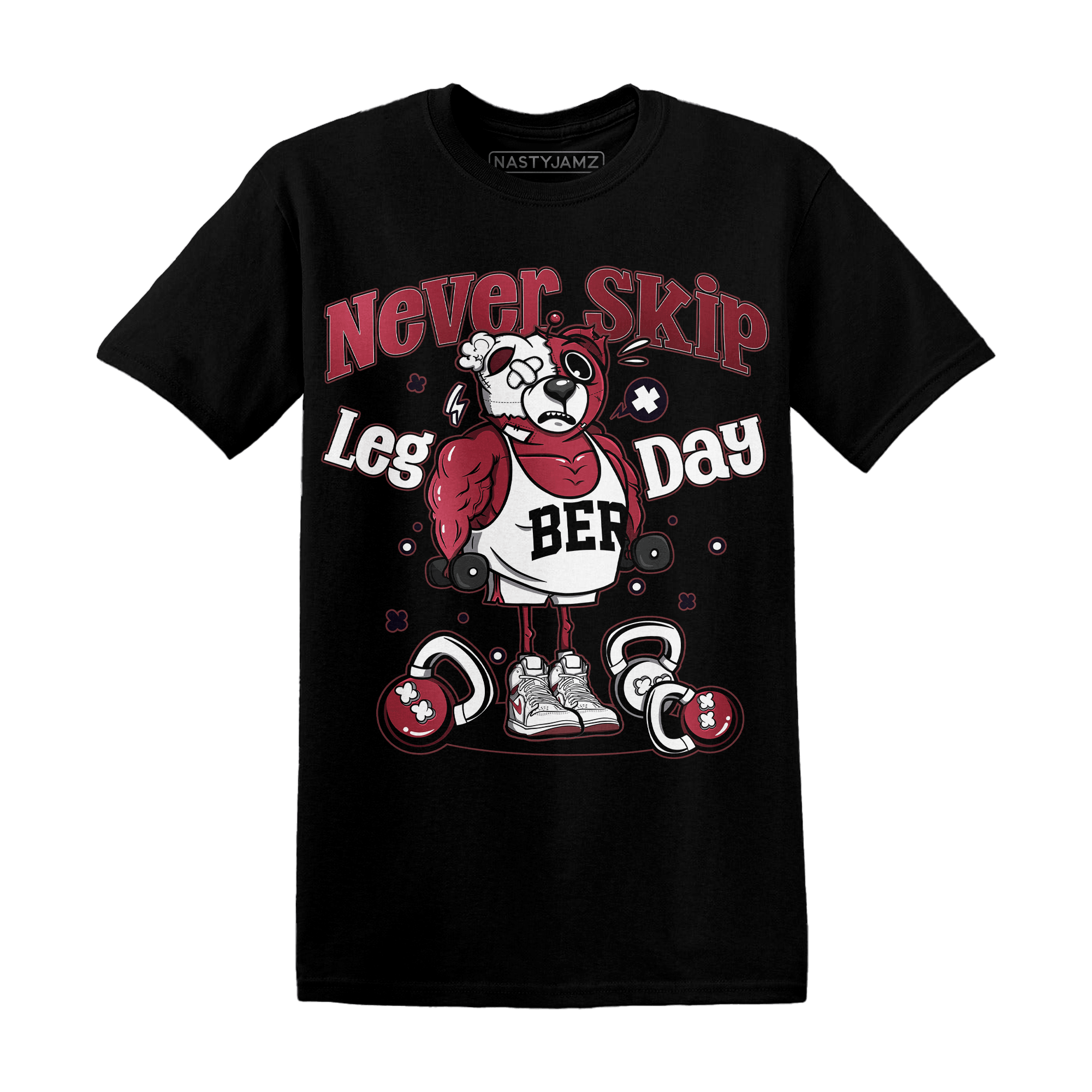 High 85 Metallic Burgundy 1s T Shirt Match Leg Day BER - NastyJamz