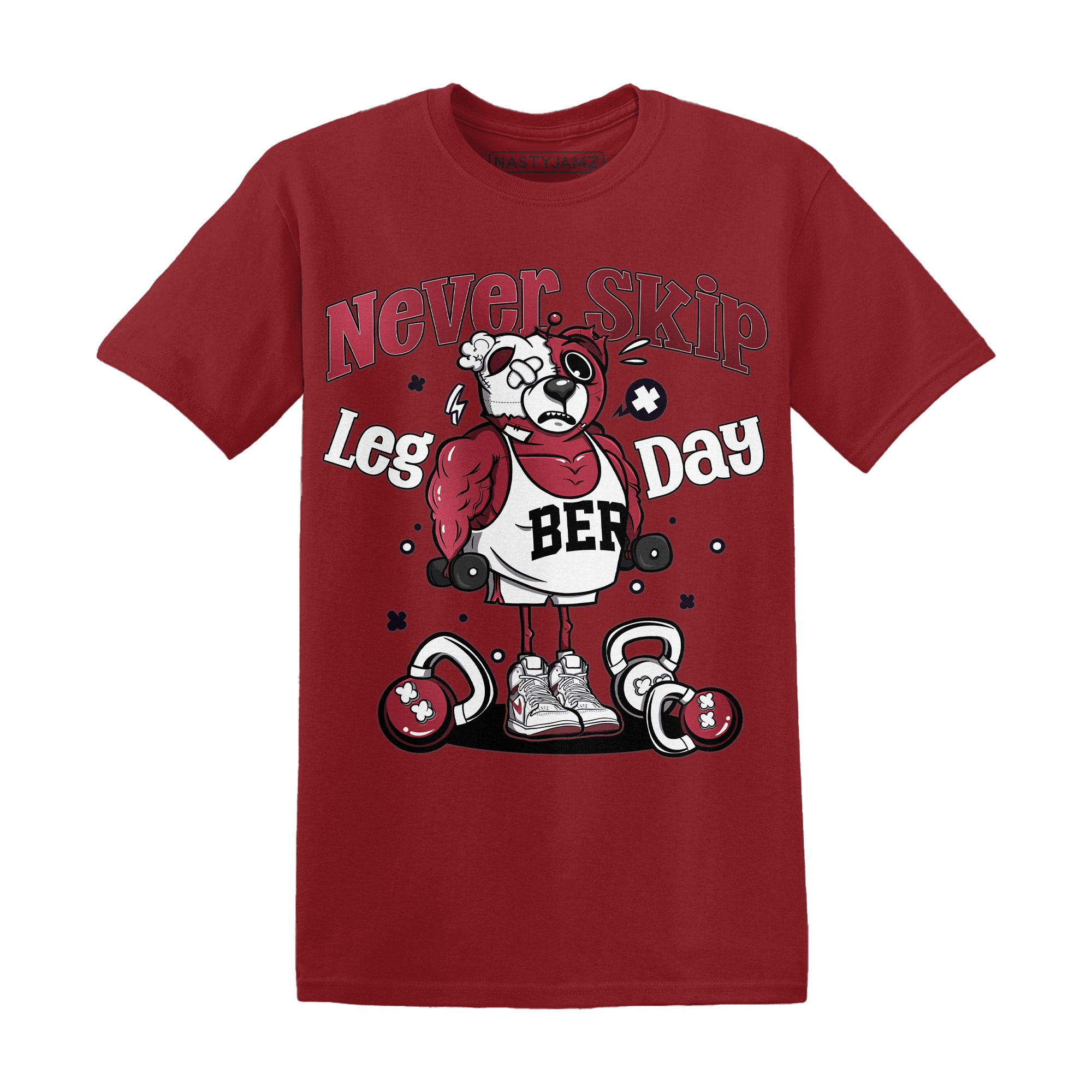 High 85 Metallic Burgundy 1s T Shirt Match Leg Day BER - NastyJamz