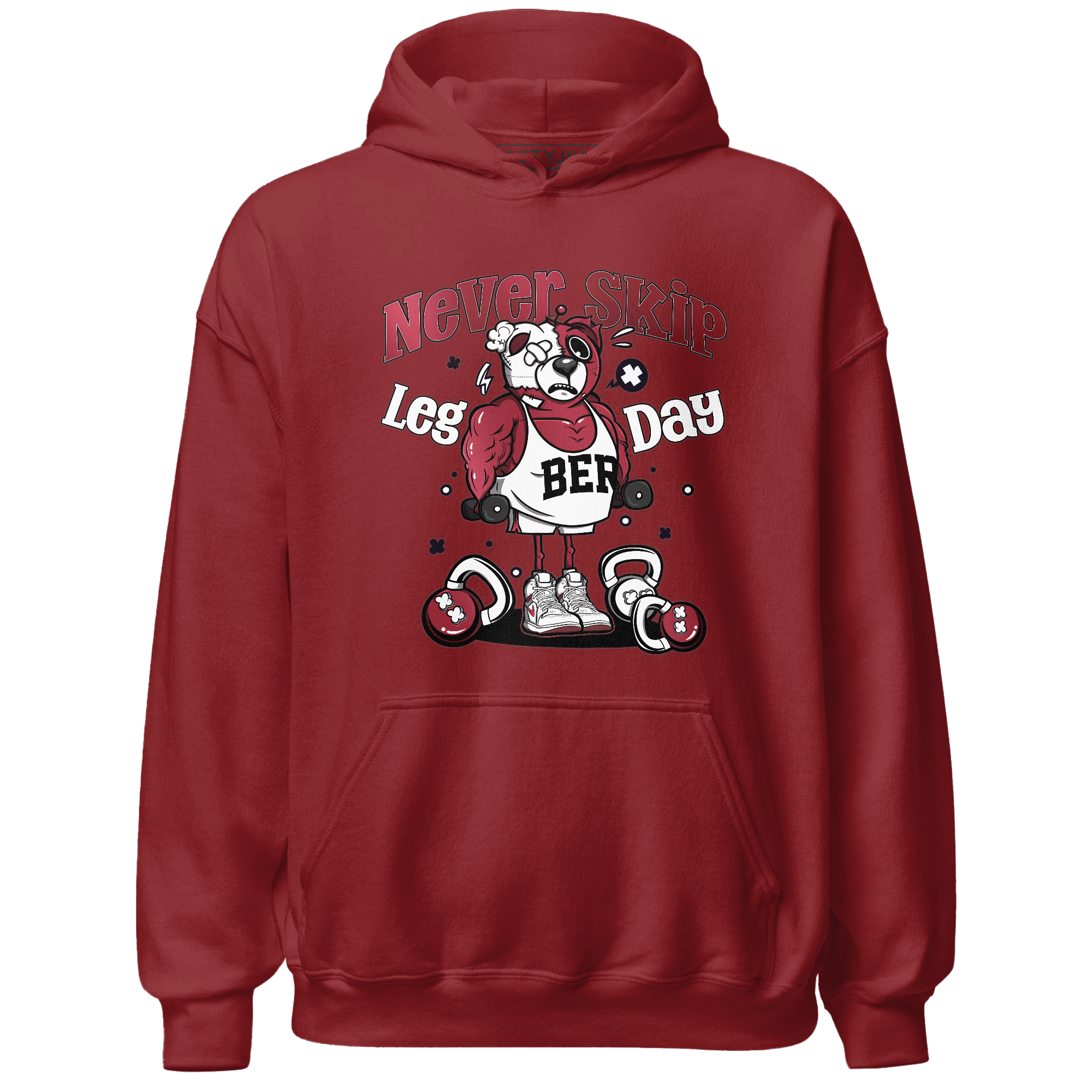 High 85 Metallic Burgundy 1s Hoodie Match Leg Day BER - NastyJamz