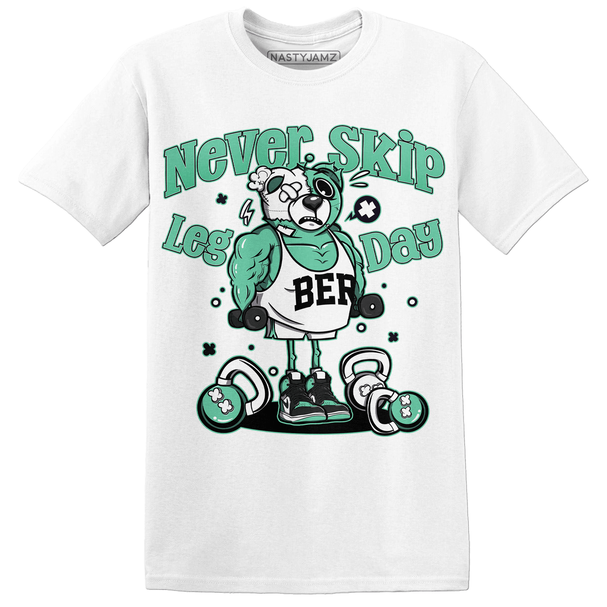 High OG Green Glow 1s T Shirt Match Leg Day BER - NastyJamz