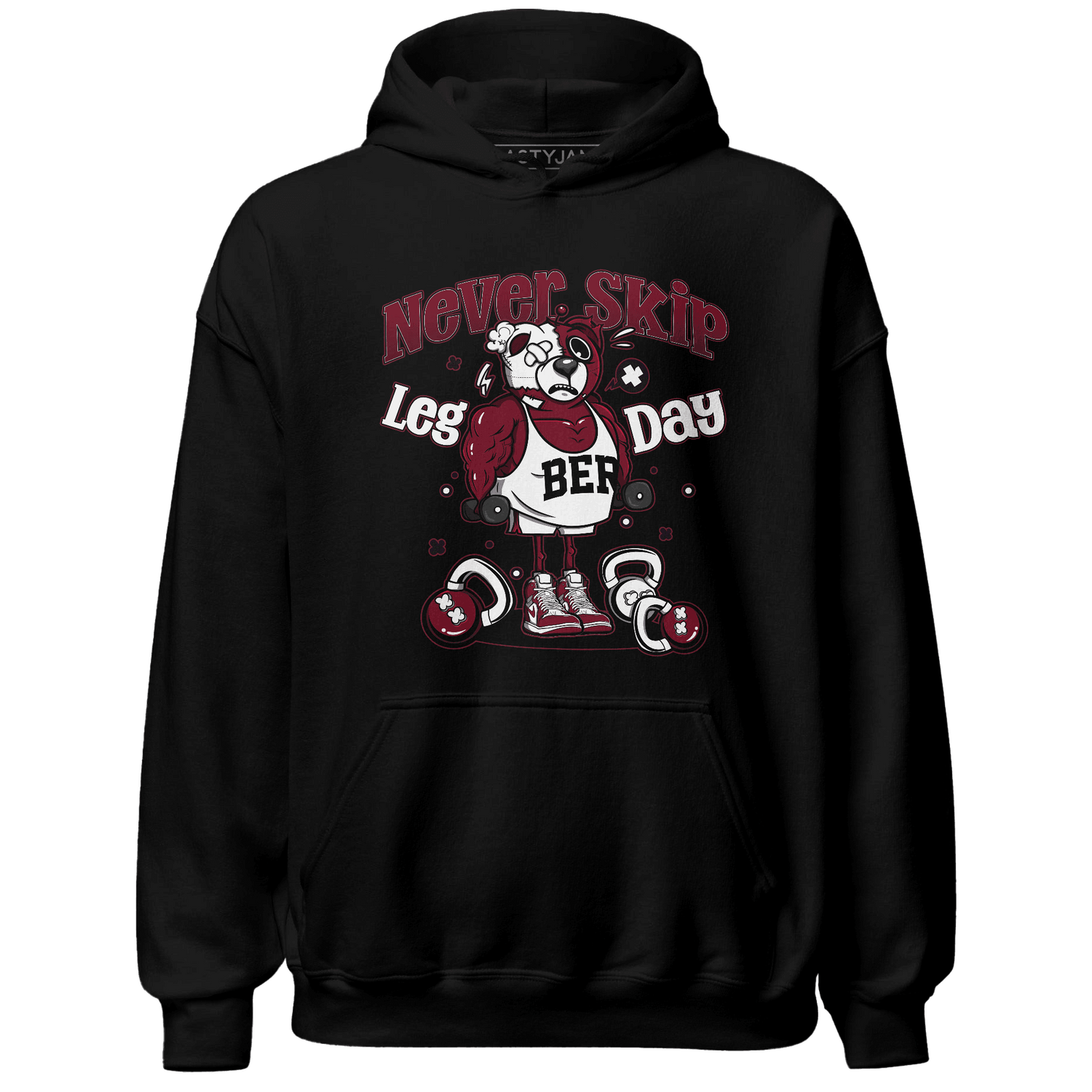 High White Team Red 1s Hoodie Match Leg Day BER - NastyJamz