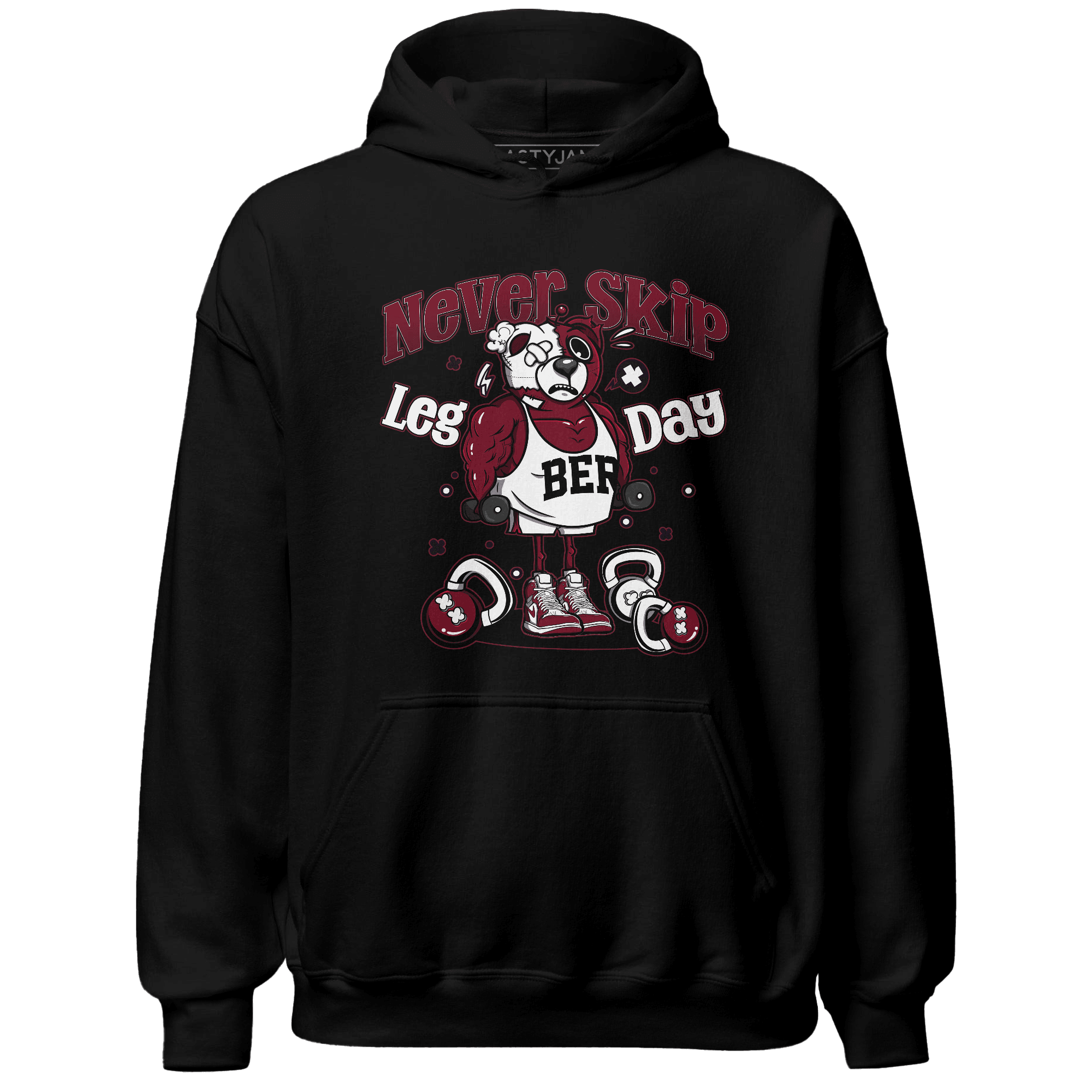 High White Team Red 1s Hoodie Match Leg Day BER - NastyJamz