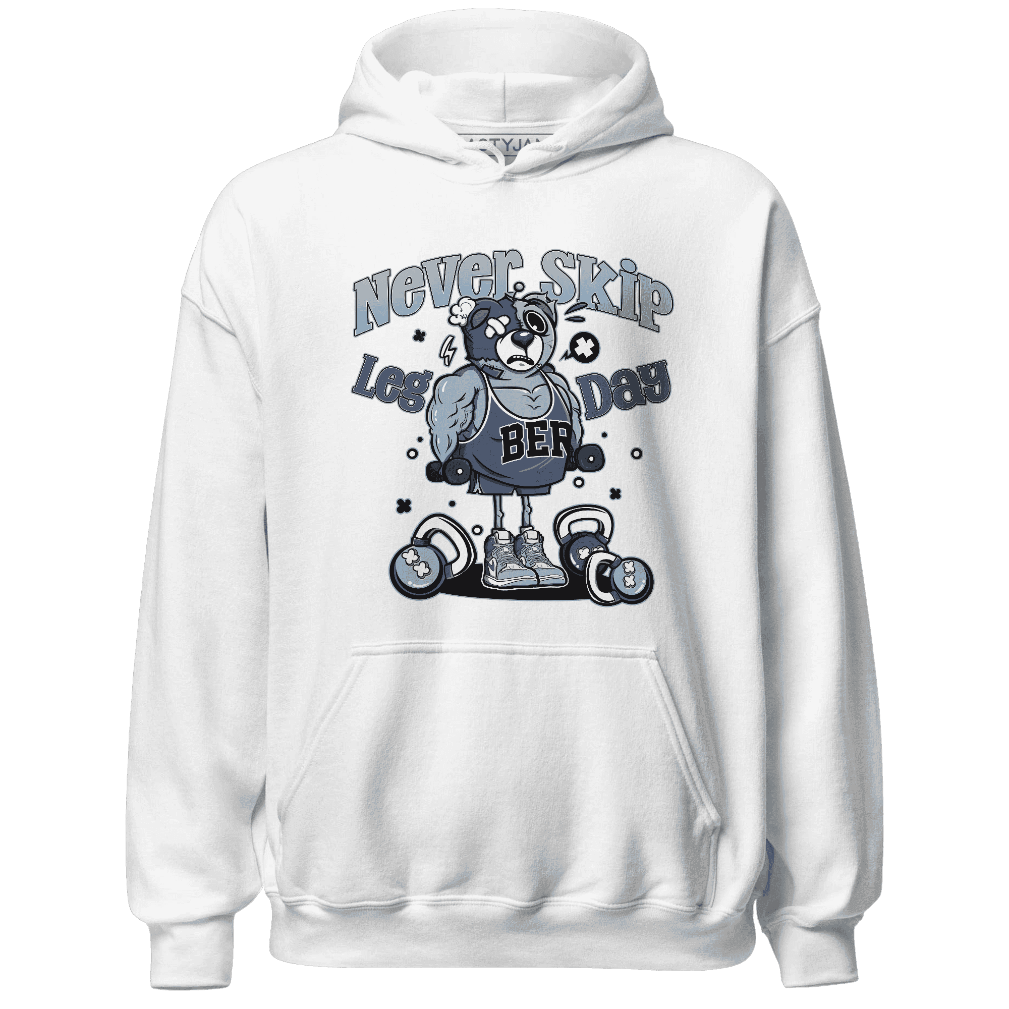 Mid Diffused Blue Grey 1s Hoodie Match Leg Day BER - NastyJamz