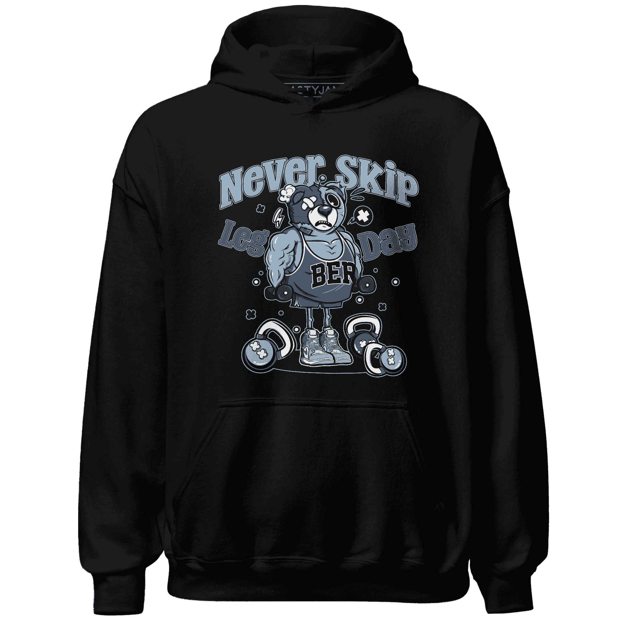 Mid Diffused Blue Grey 1s Hoodie Match Leg Day BER - NastyJamz