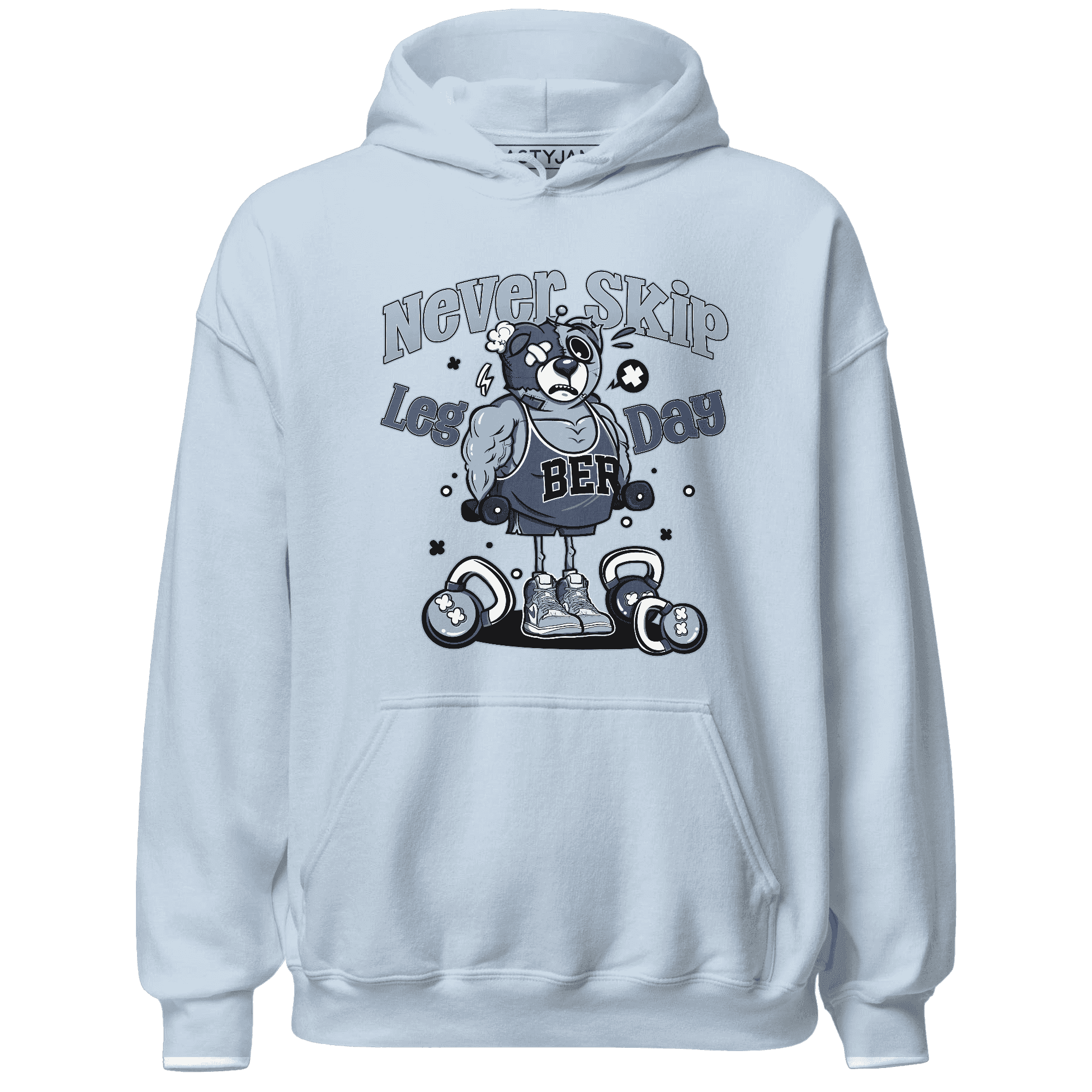 Mid Diffused Blue Grey 1s Hoodie Match Leg Day BER - NastyJamz