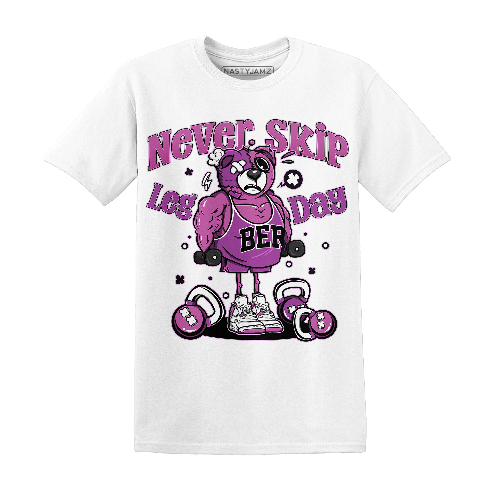 GS Hyper Violet 4s T Shirt Match Leg Day BER - NastyJamz