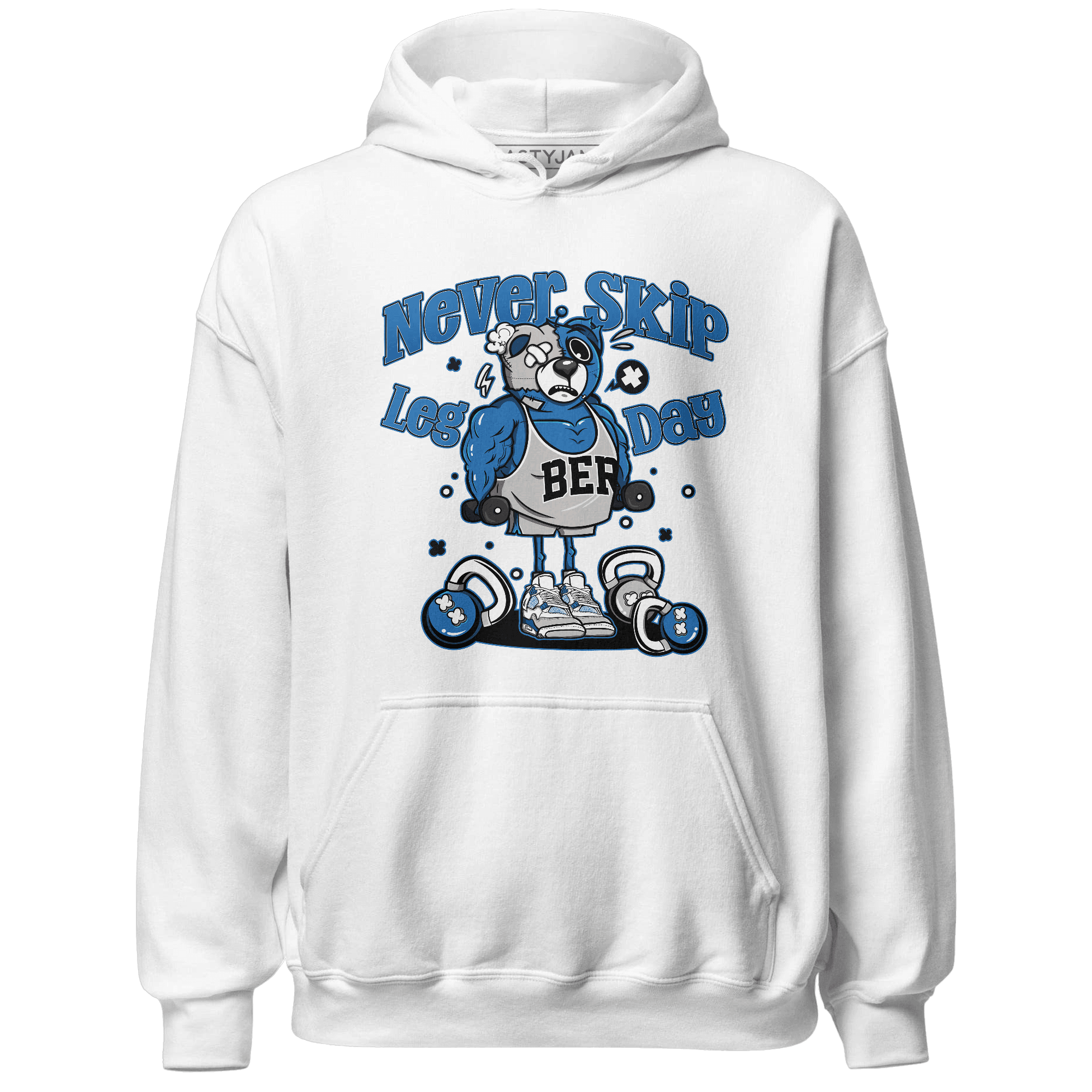 Industrial Blue 4s Hoodie Match Leg Day BER - NastyJamz