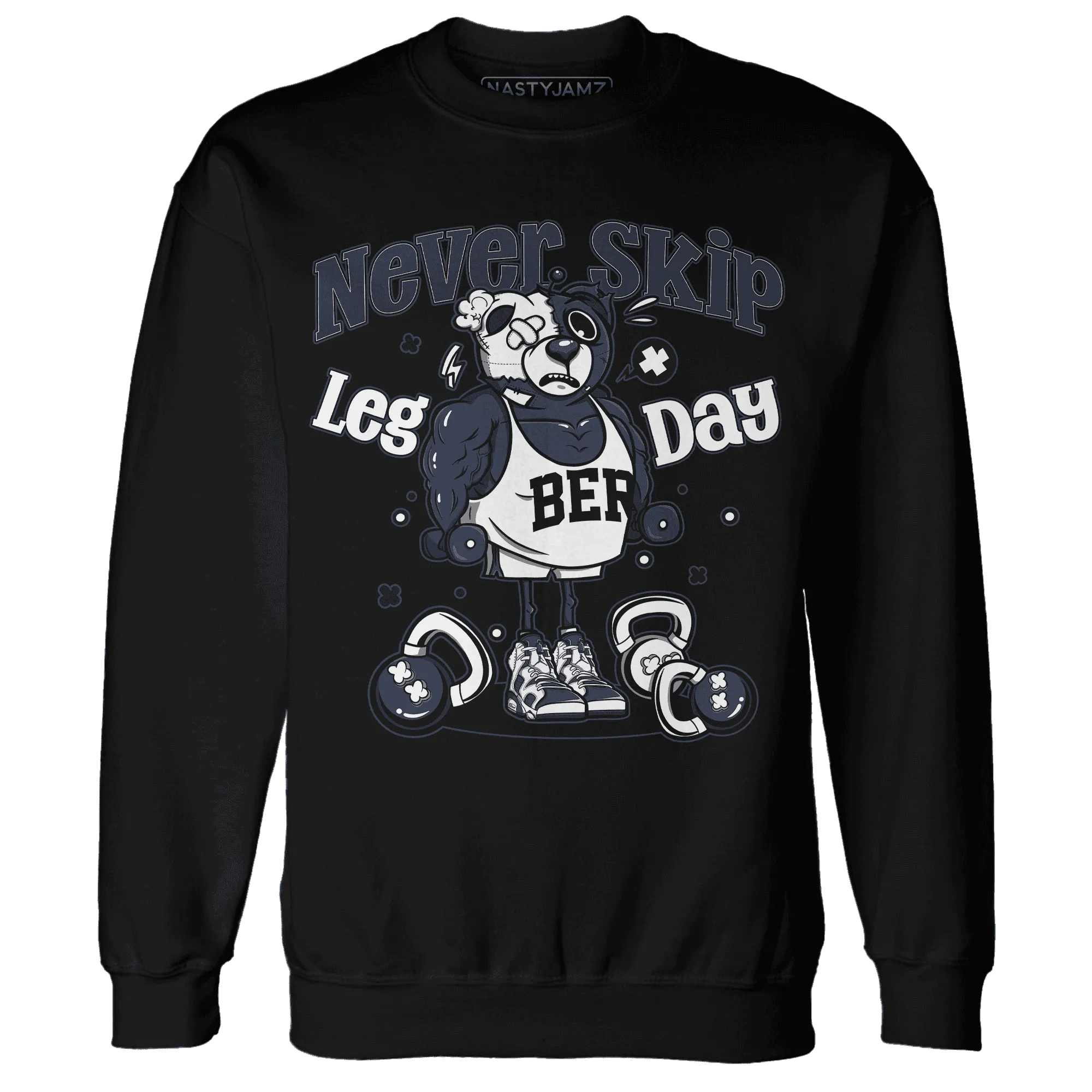 White-Navy-6s-Sweatshirt-Match-Leg-Day-BER