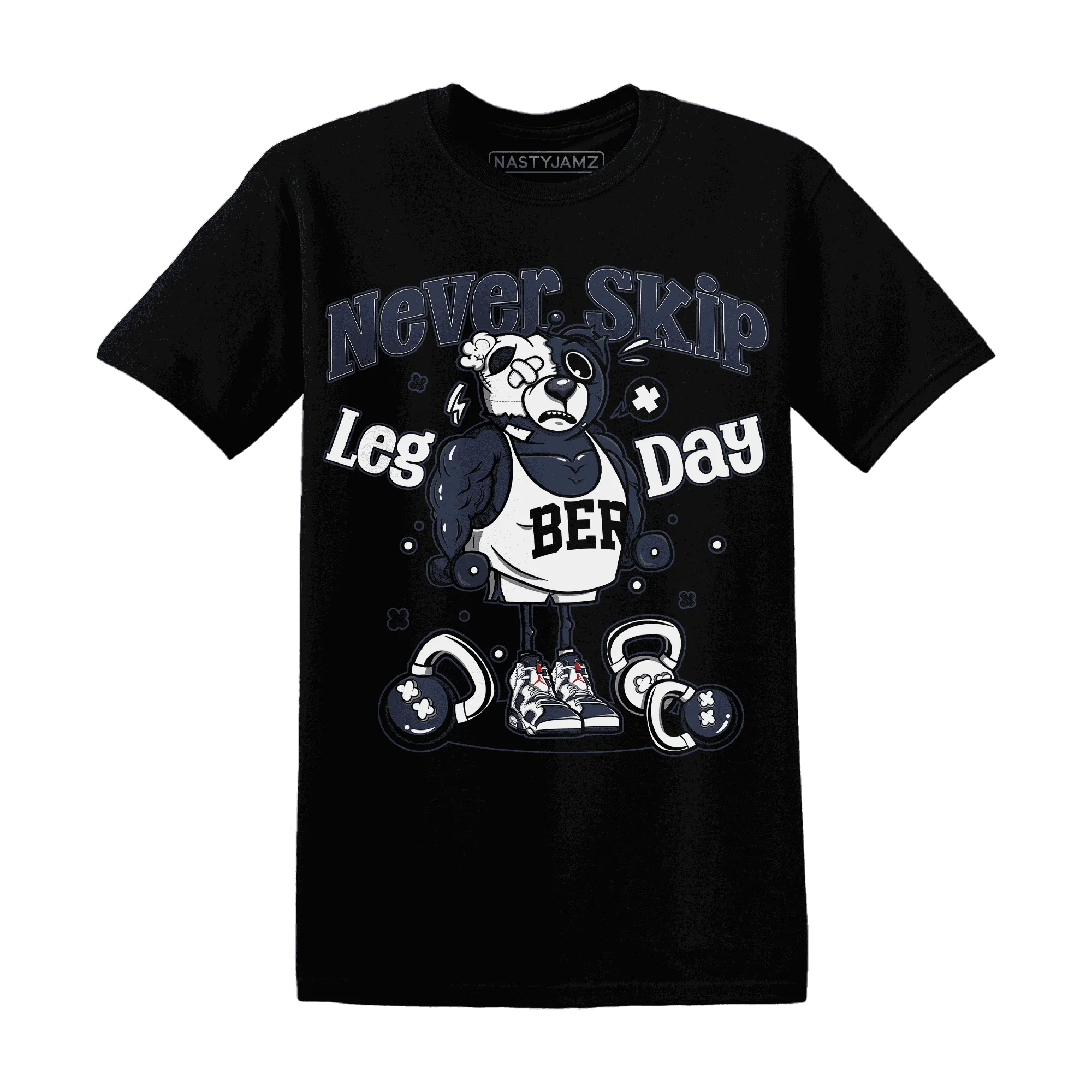 White-Navy-6s-T-Shirt-Match-Leg-Day-BER